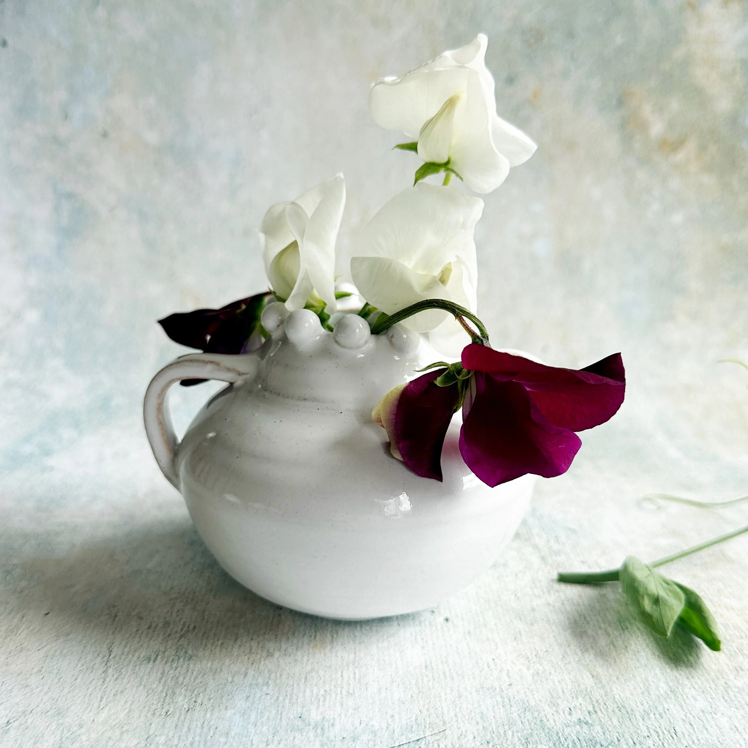 small bud vases - string of pearls vase - sweet peas
