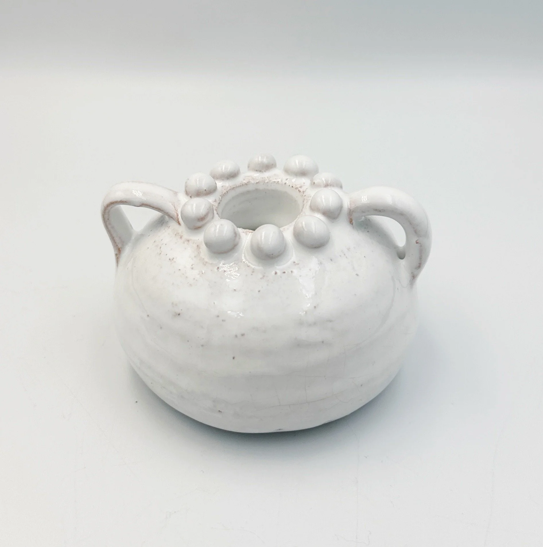 small white ceramic bud vases - string of pearls vase