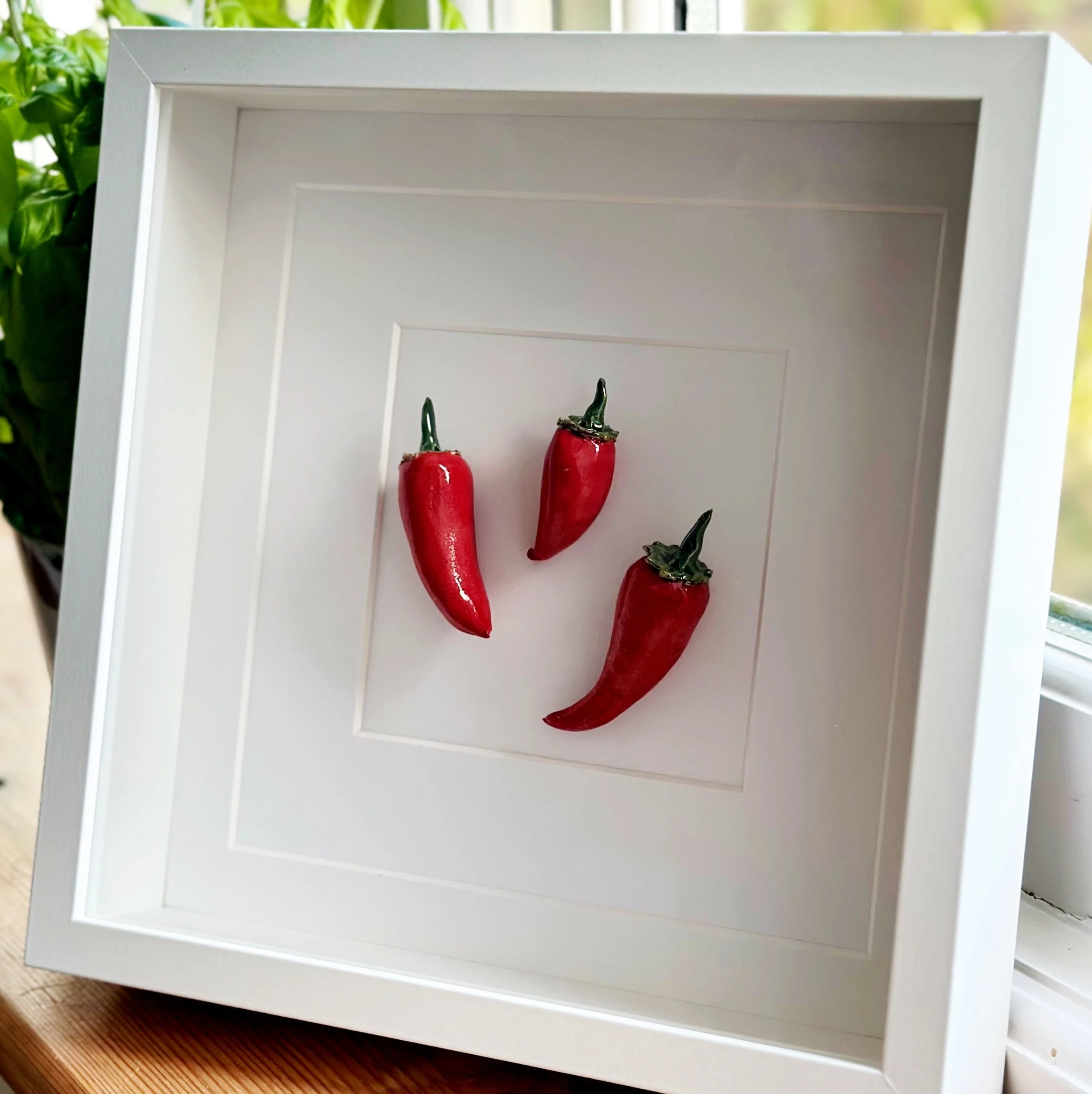 Ceramic Wall Art: Three Red Chillies