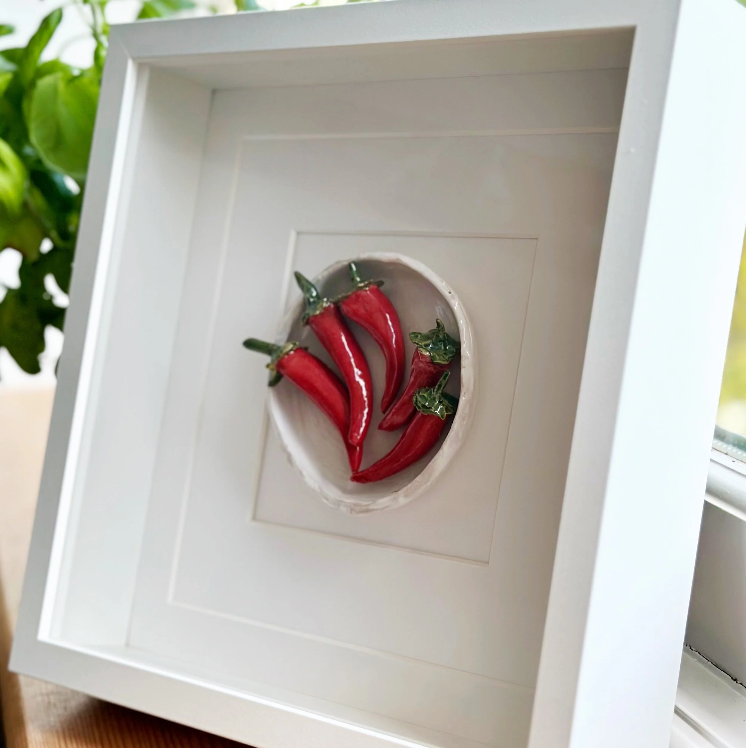 Ceramic Wall Art: Chillies on a Dish