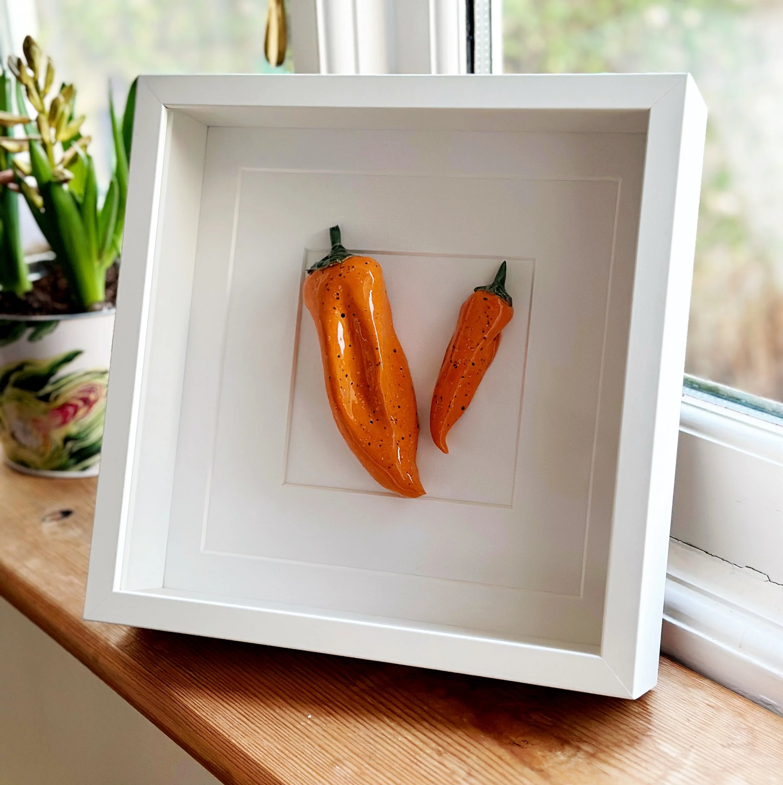 Ceramic Wall Art: Orange Peppers