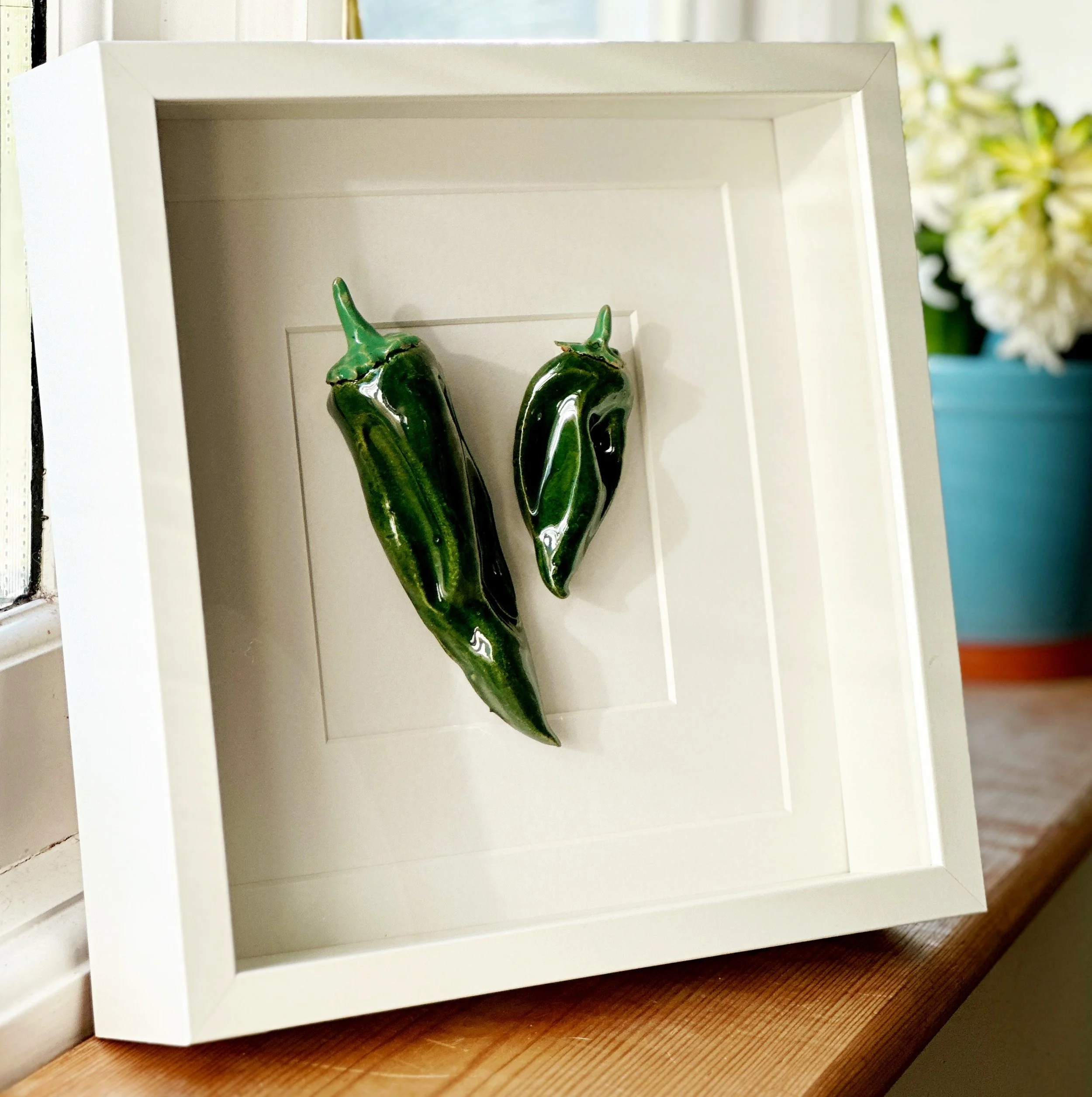 Ceramic Wall Art: Green Peppers