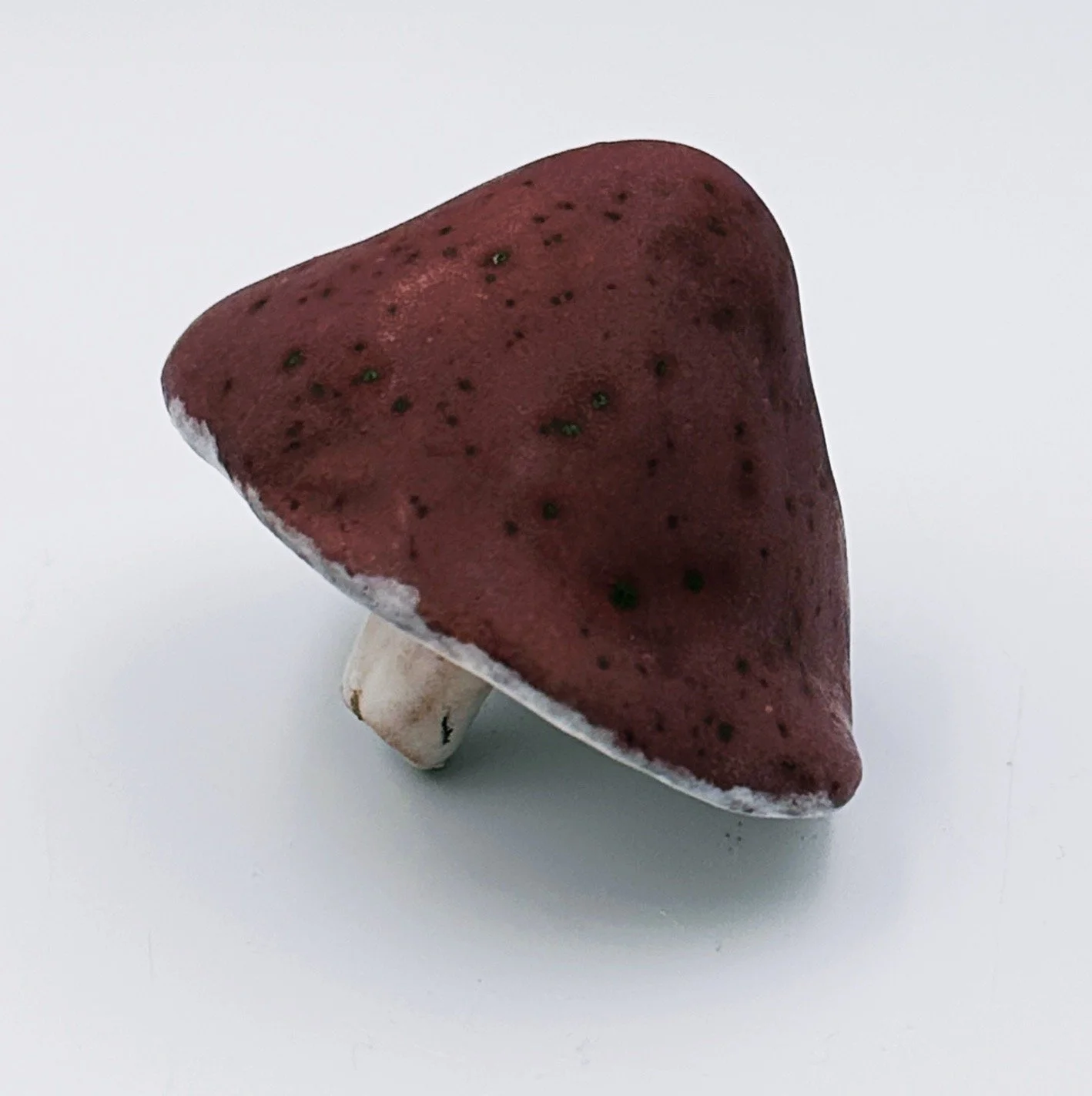 ceramic burgundy mushroom art