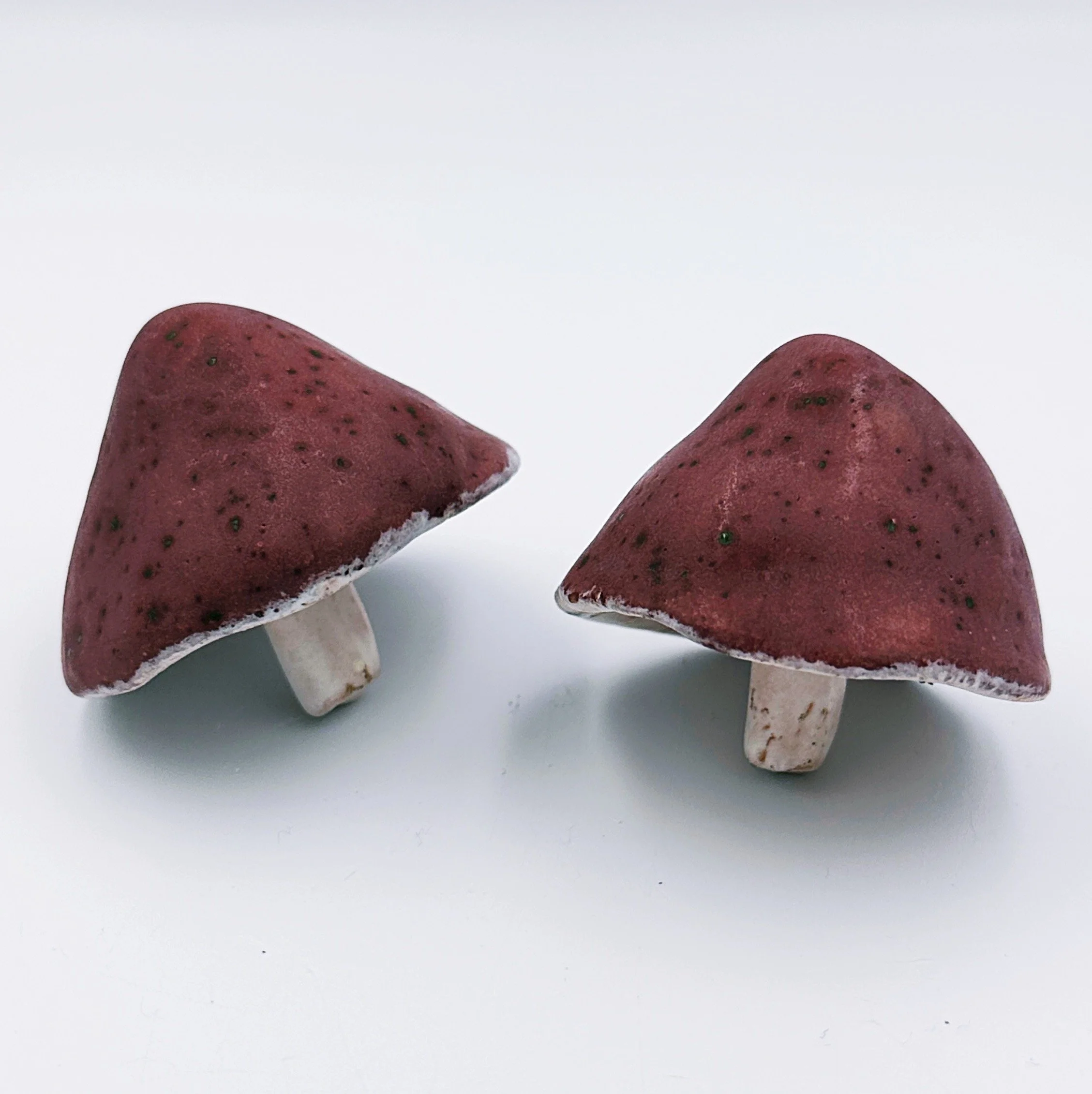 Handmade Ceramic Mushrooms - Burgundy Bolete