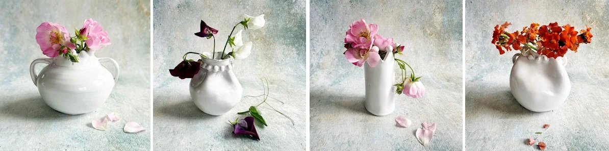 white bud vases for single stem flowers and wedding tables