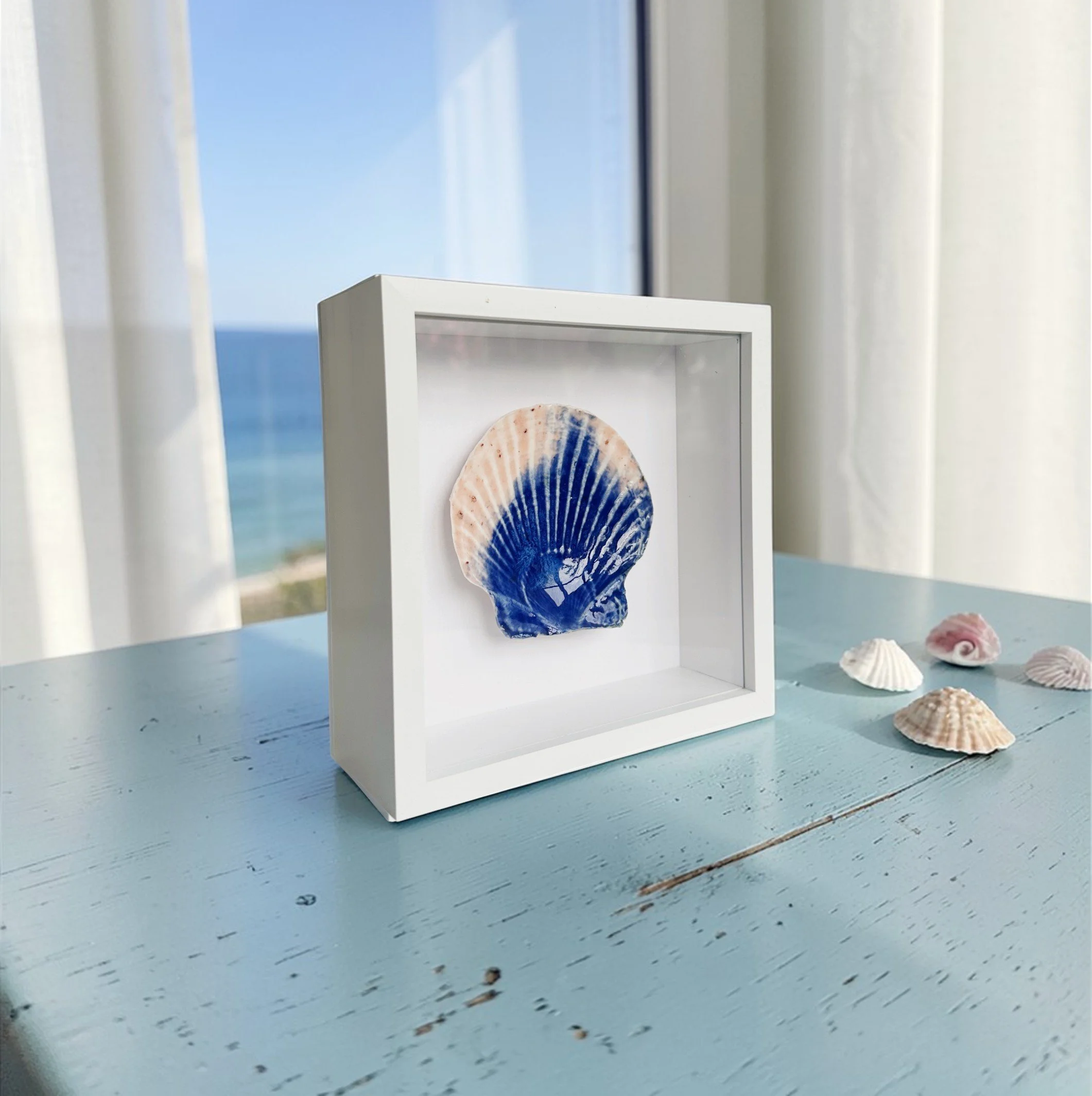 coastal decor, beach wall art framed, handmade coastal wall art