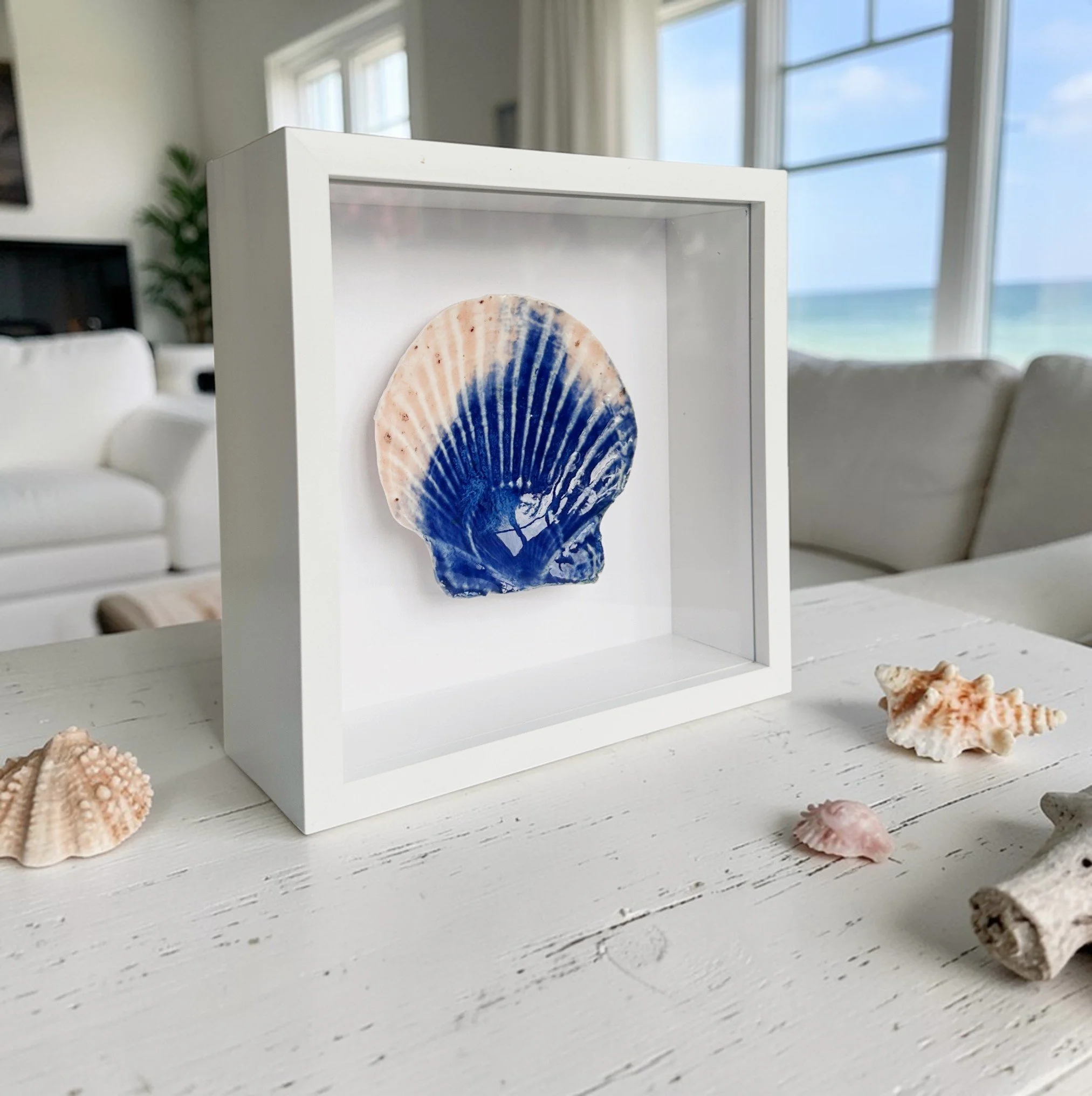 coastal decor, beach wall art framed, handmade coastal wall art