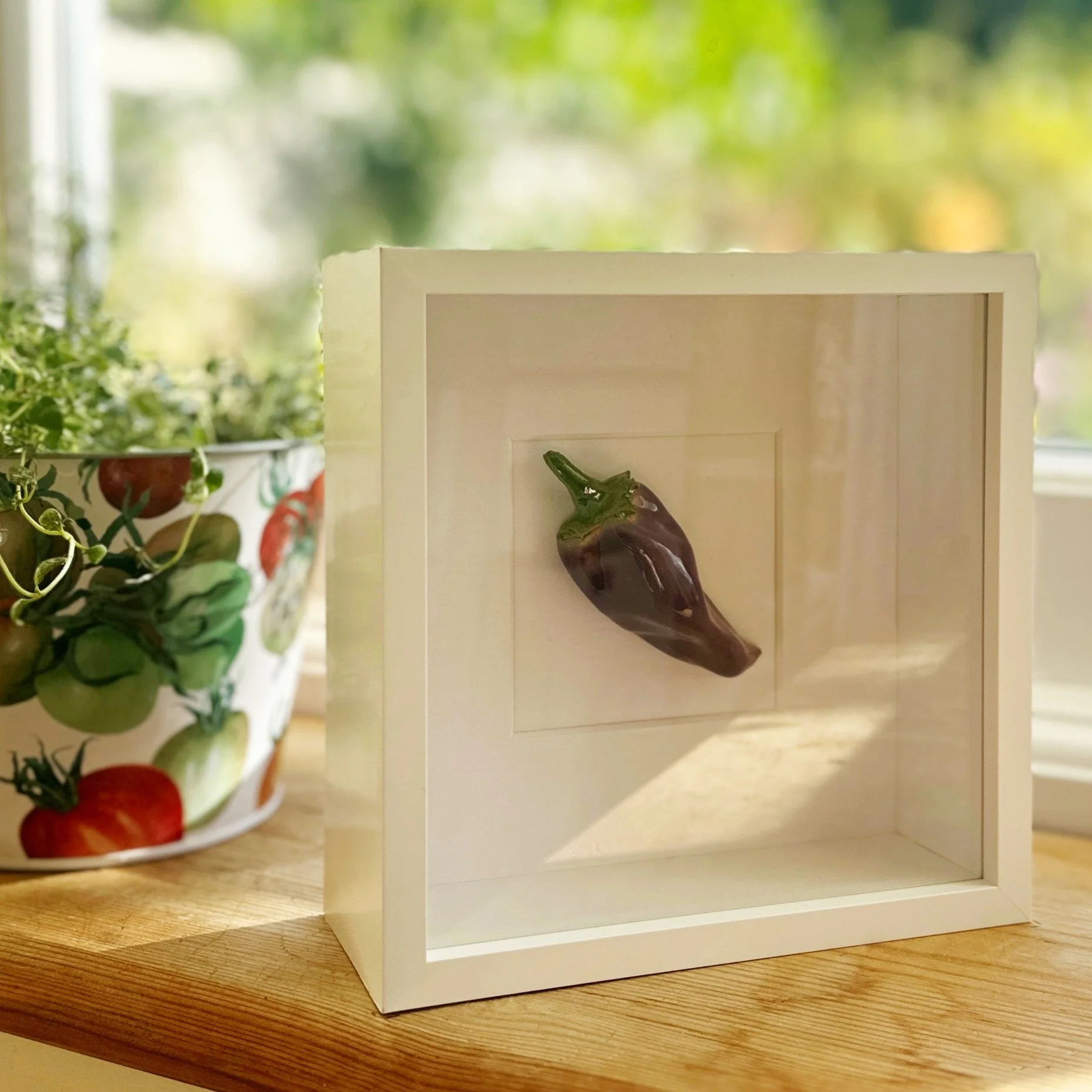 Ceramic Wall Art: Purple Chilli