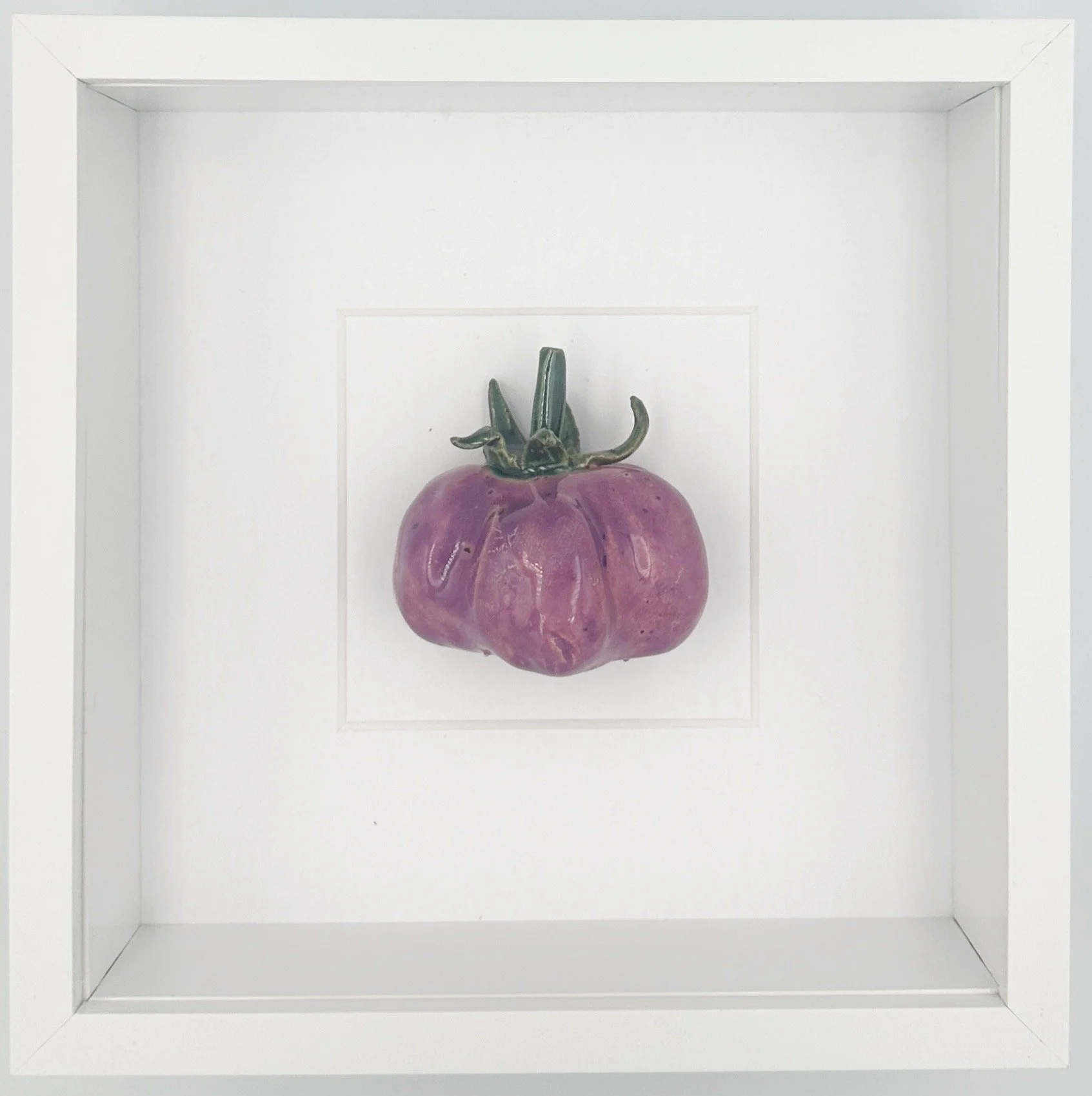 Ceramic tomato. Food artwork. Handmade ceramic vegetables for kitchen wall art.