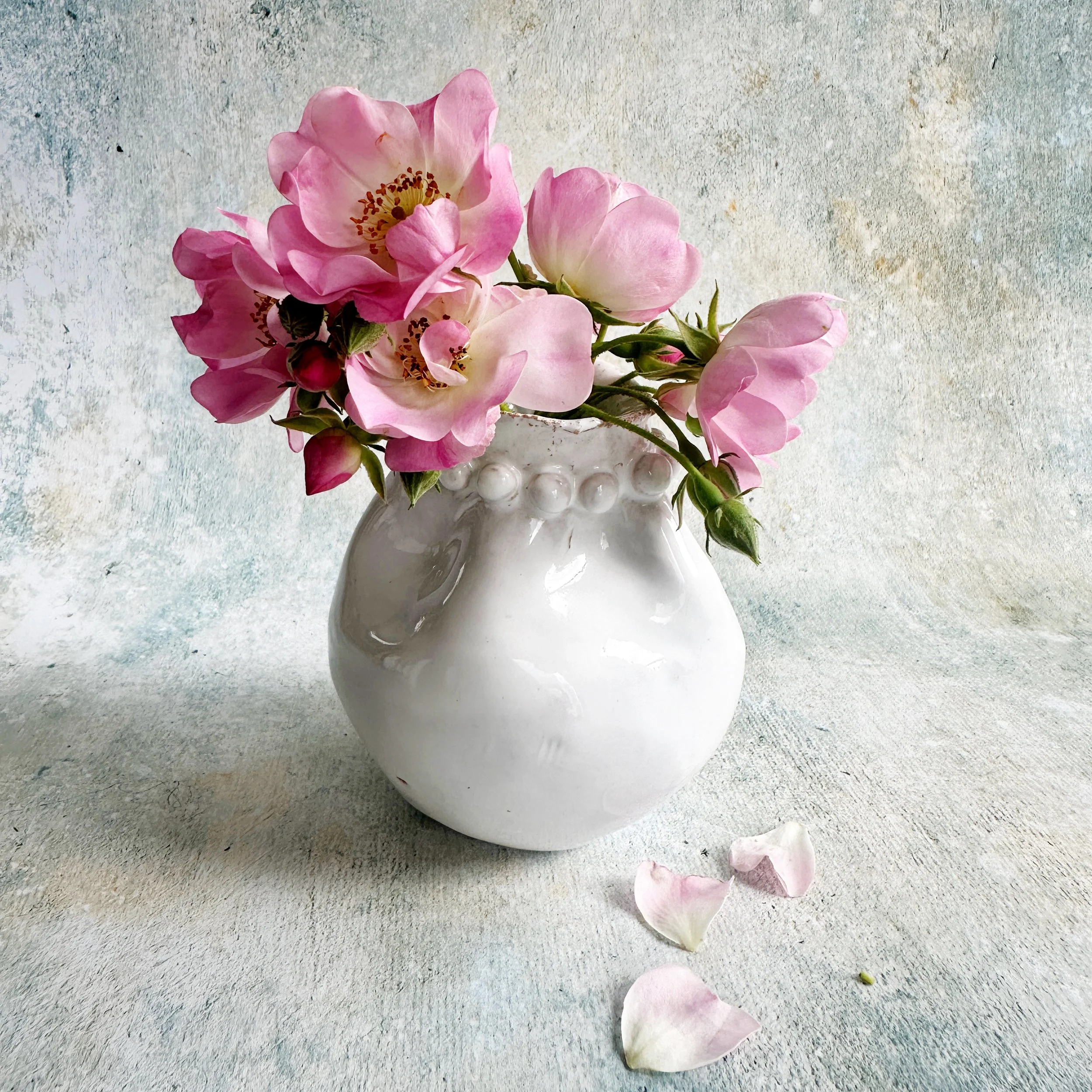 single stem bud vases - white ceramics