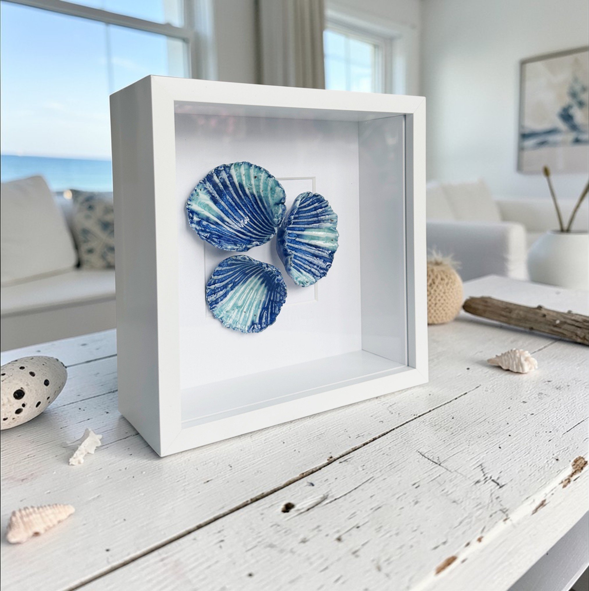 beach art, coastal wall art, shell wall art