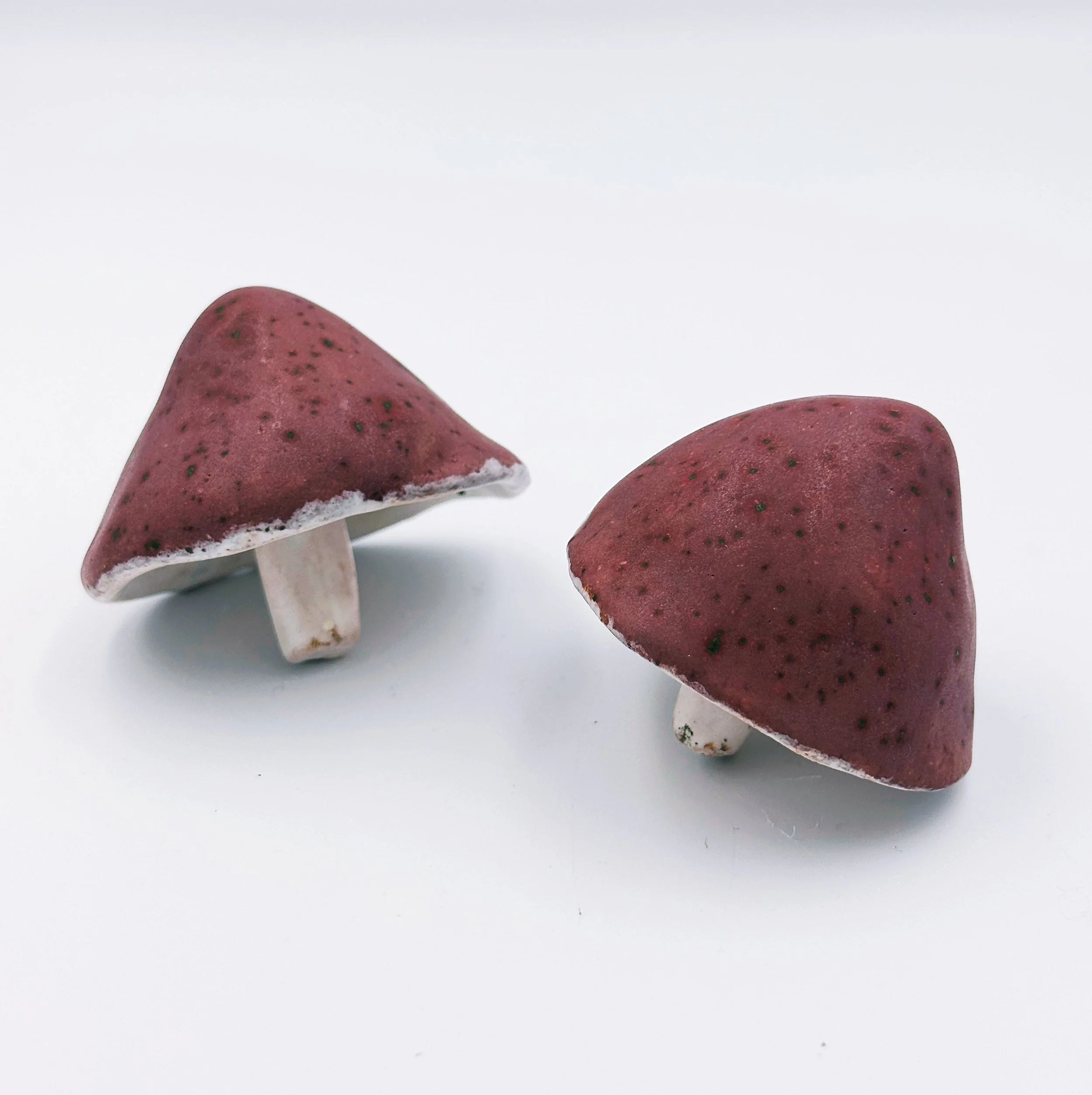 ceramic mushrooms - burgundy