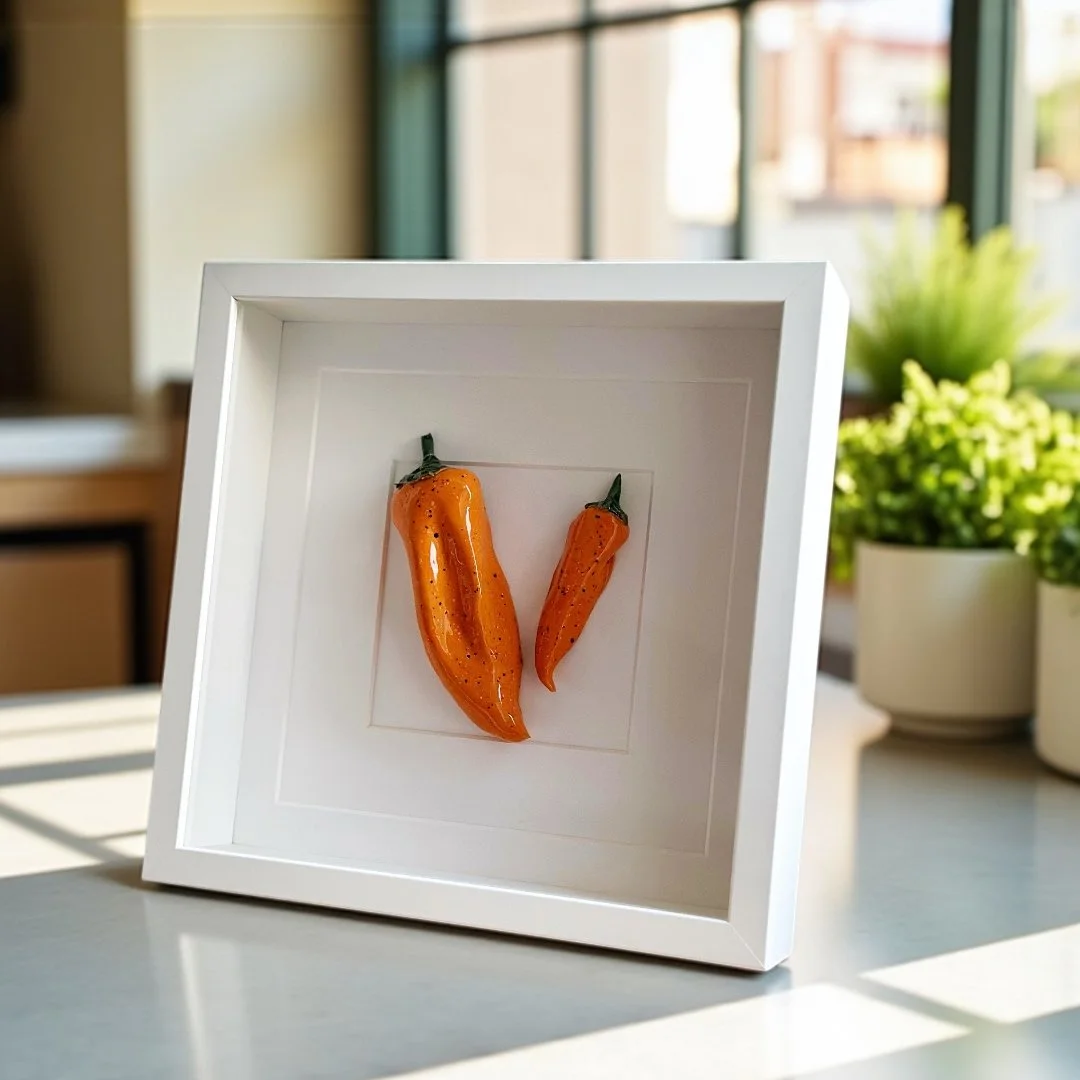 ceramic kitchen wall art - orange peppers 3.jpg
