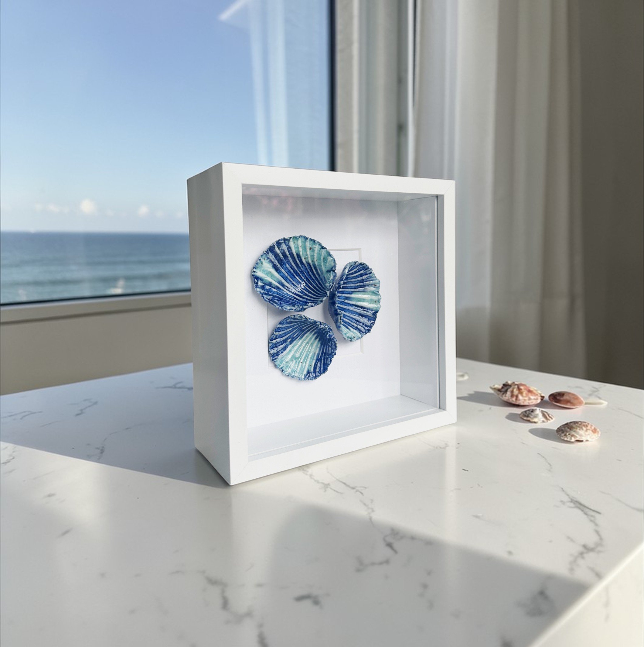 beach art, coastal wall art, shell wall art