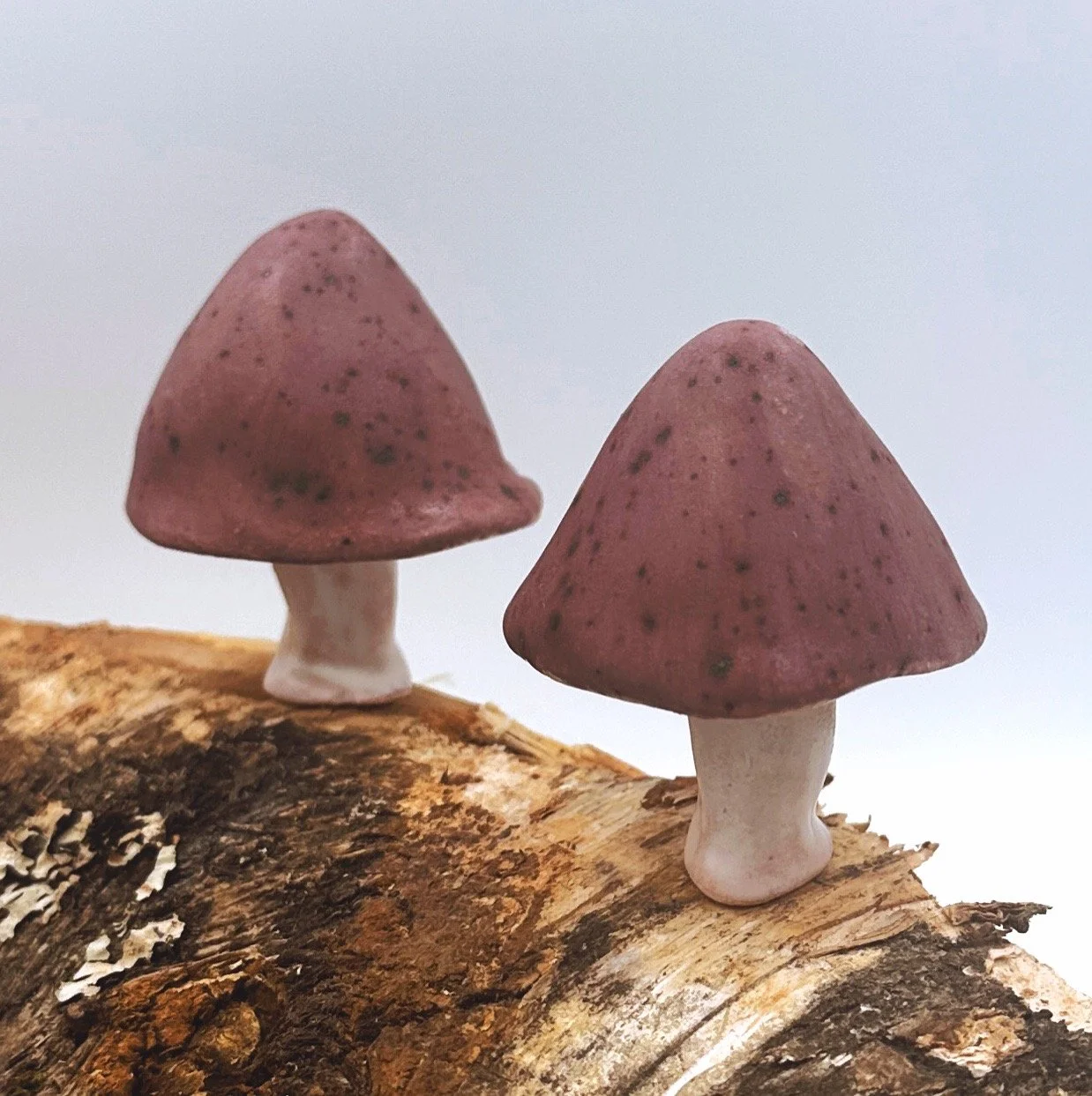 Handmade Ceramic Mushrooms - Burgundy Bolete