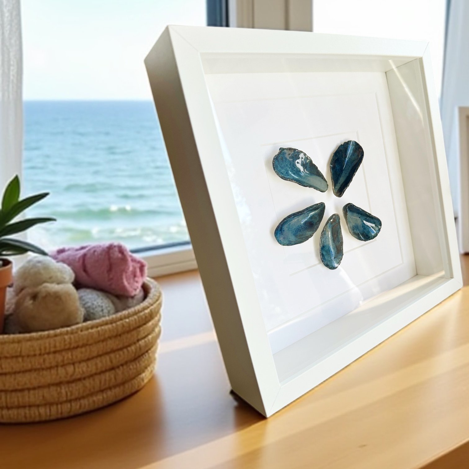 Beach Art of Porcelain Glazed Shells - Mussels Wall Art