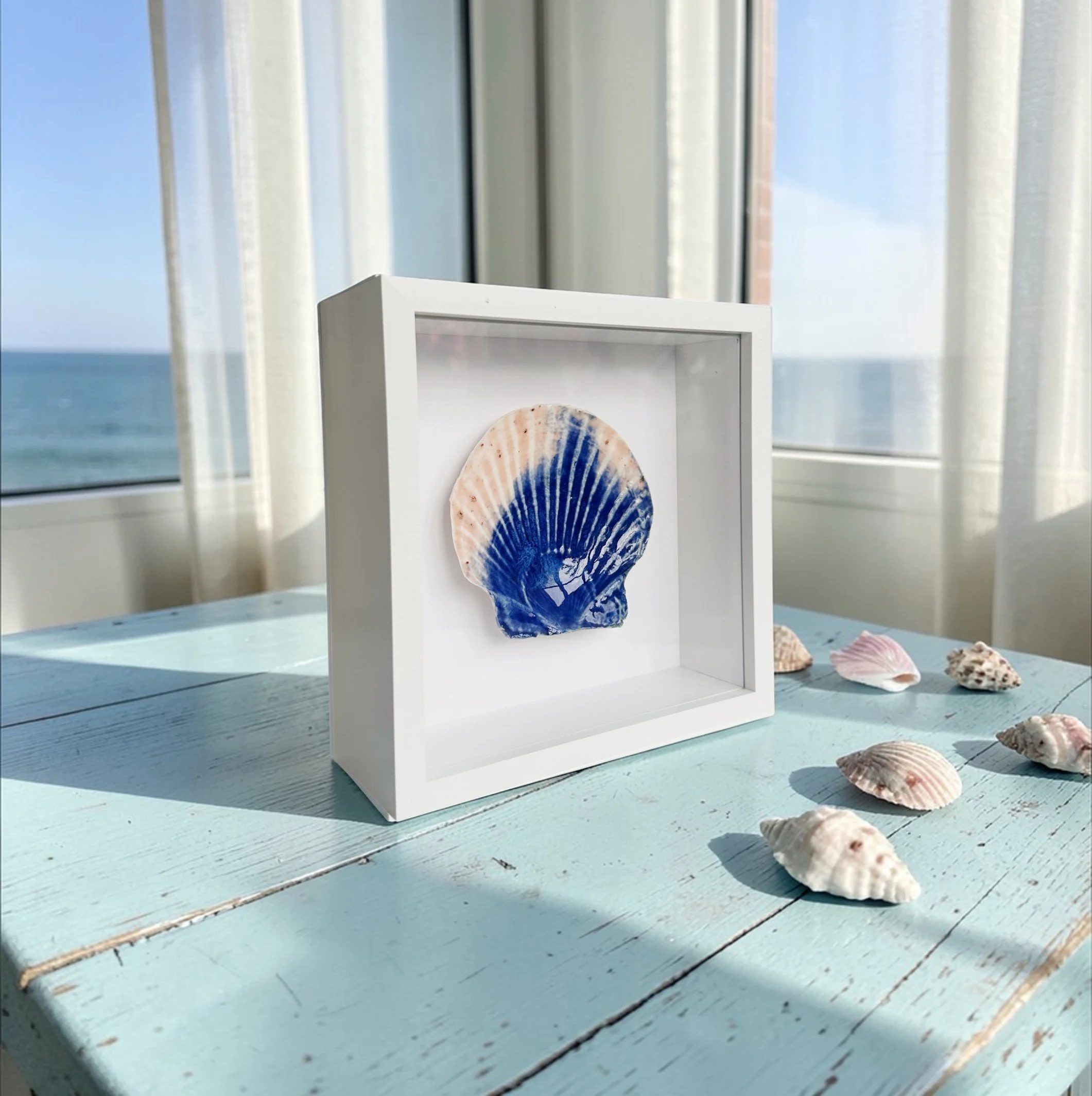 coastal decor, beach wall art framed, handmade coastal wall art