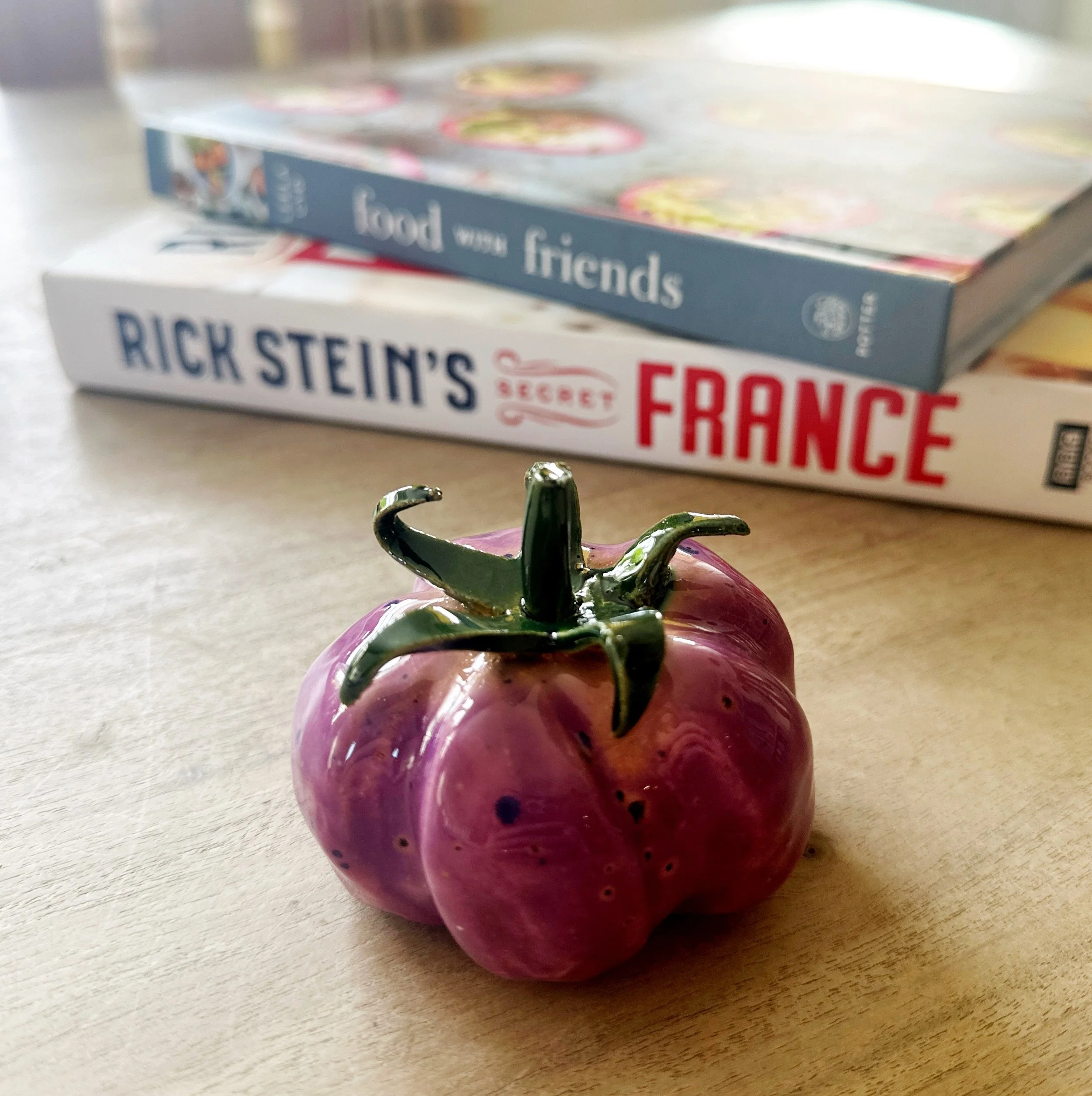 handmade ceramic tomatoes - purple - home decor