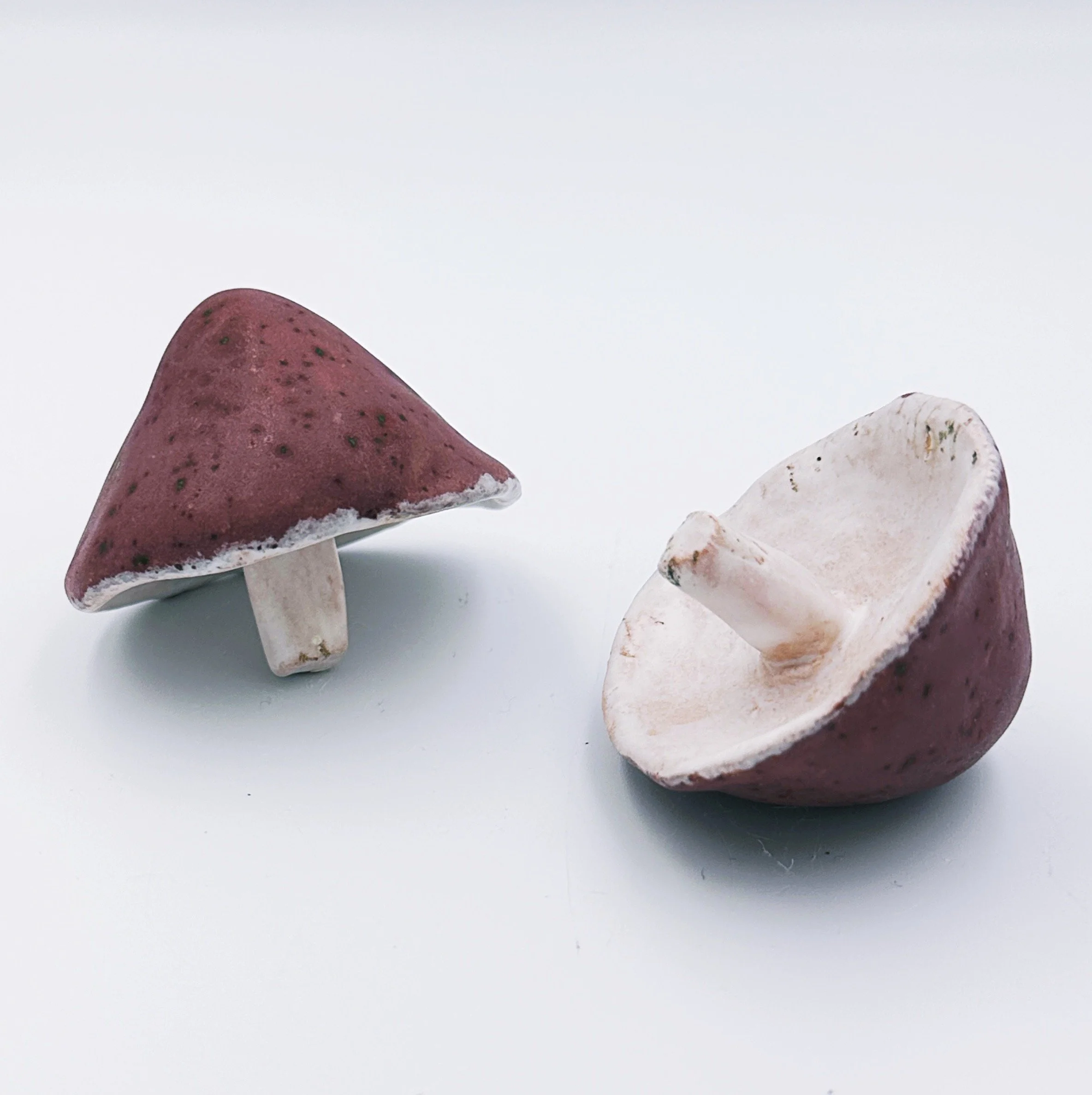 ceramic burgundy mushrooms
