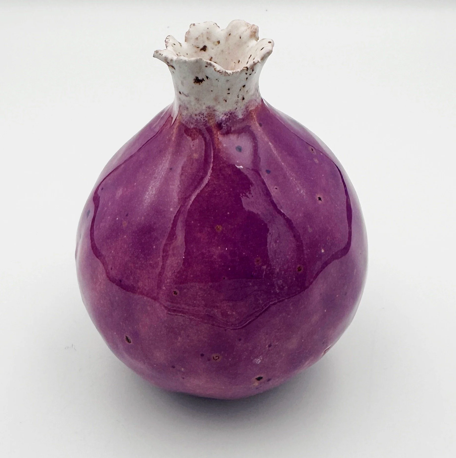 Handmade Ceramic Pomegranate - Purple