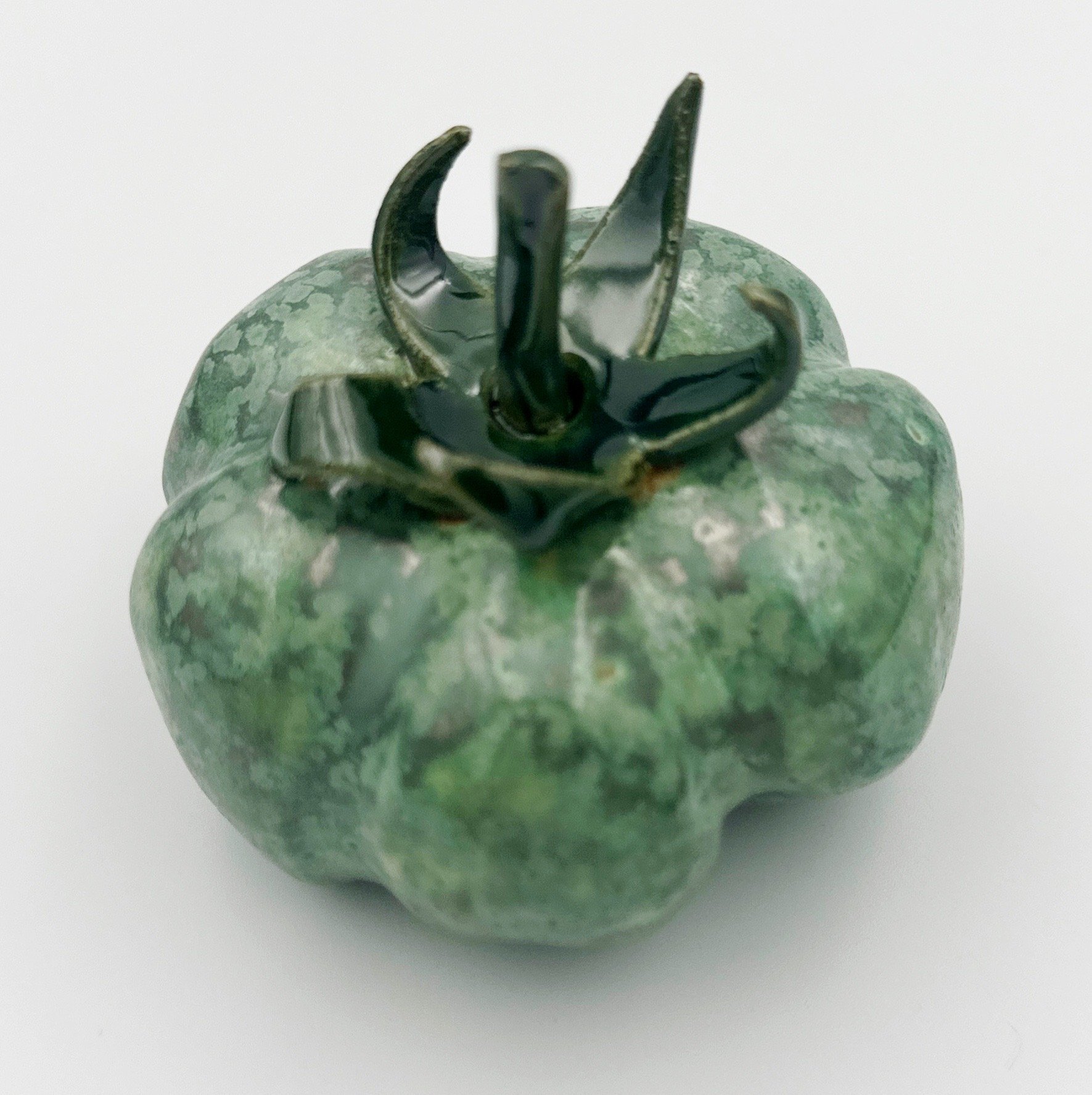 handmade ceramic tomatoes - metallic green - home decor accessories