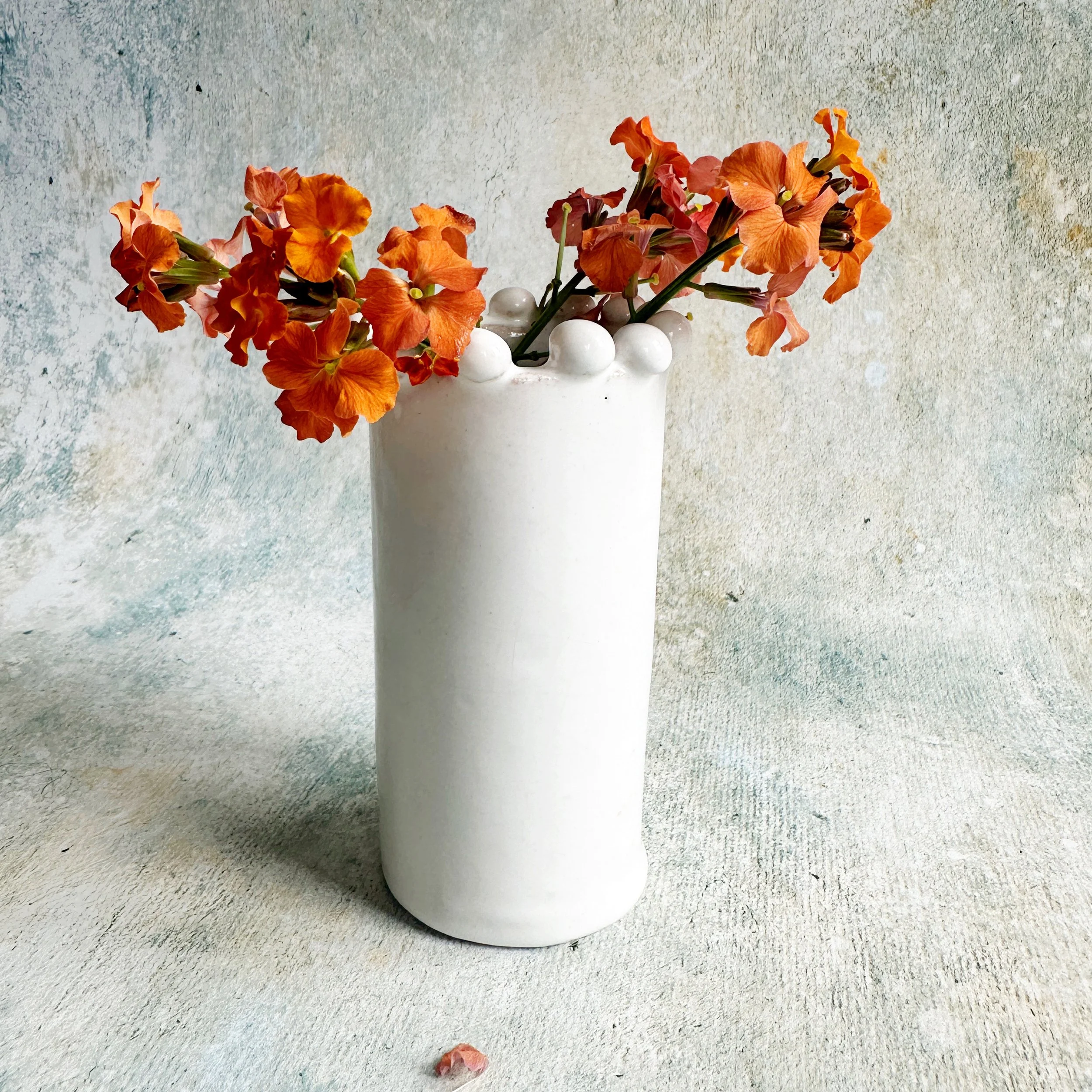 white small single stem bud vases - simple posy