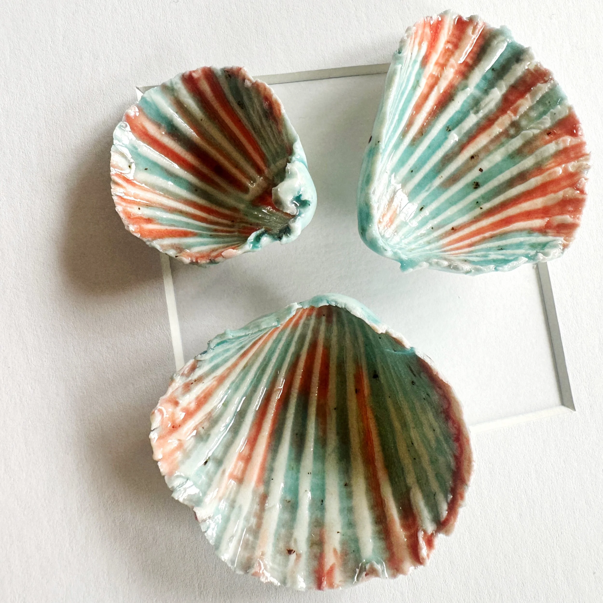 Luxury Coastal Wall Art – Handcrafted Porcelain Shell Beach Art in Framed Coastal Decor