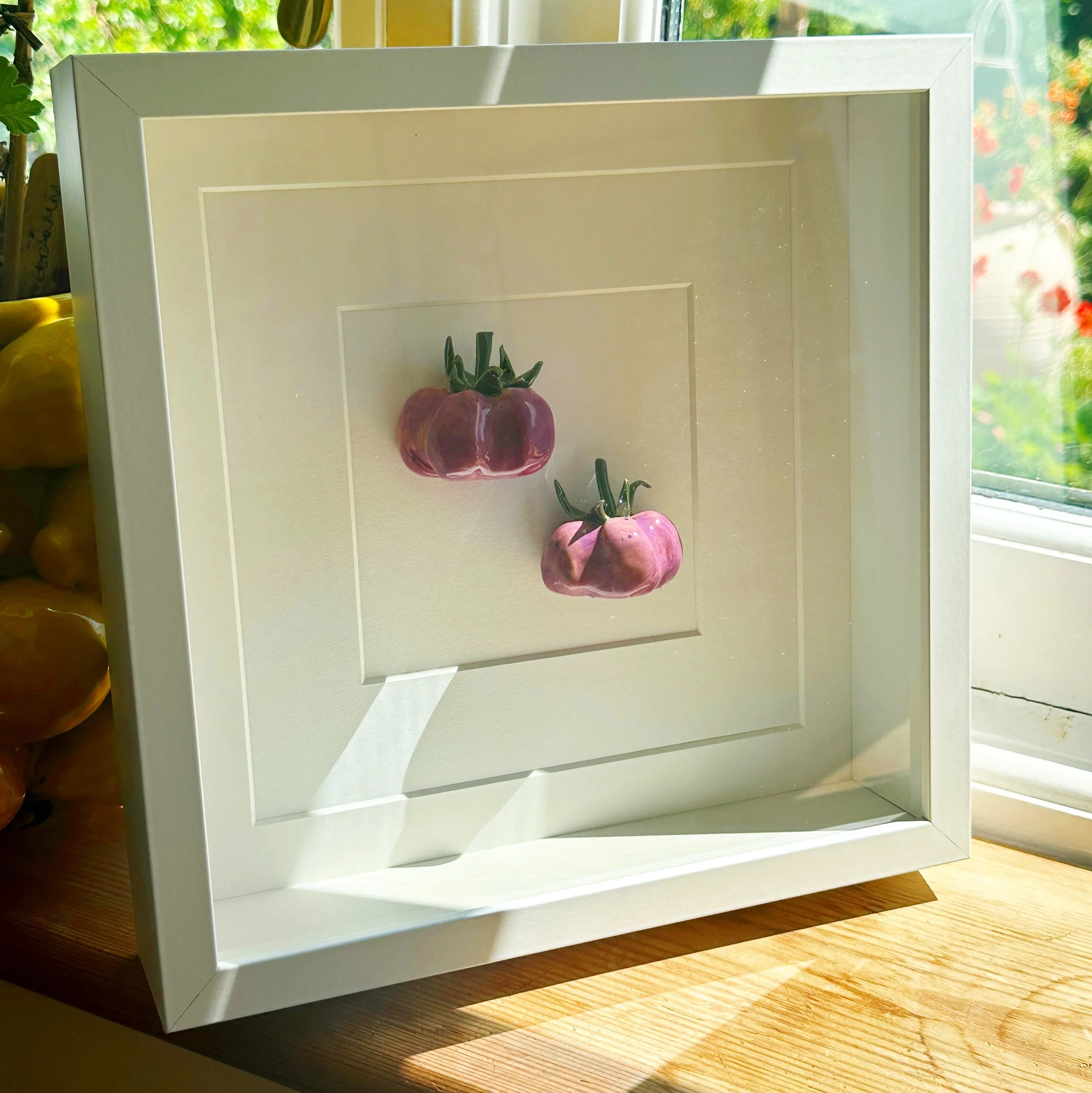 Ceramic Wall Art: Two Large Purple Tomatoes
