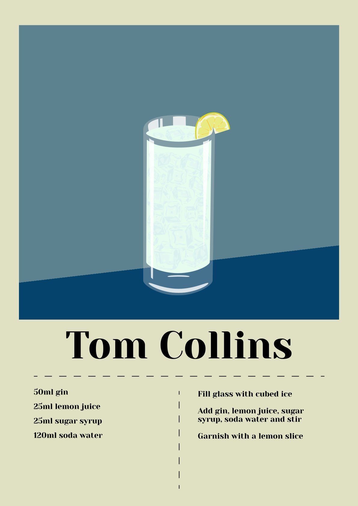 Tom Collins Art Deco Print & Poster