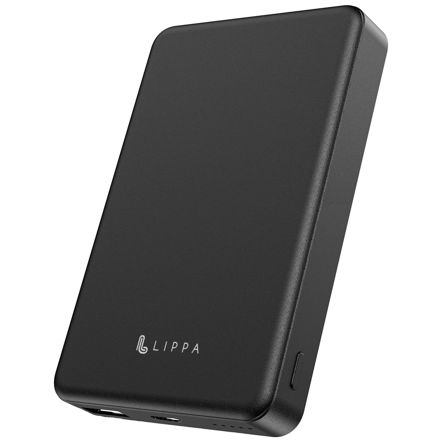 Lippa 10.000 mAh MagSafe Powerbank 22,5W, Sort
