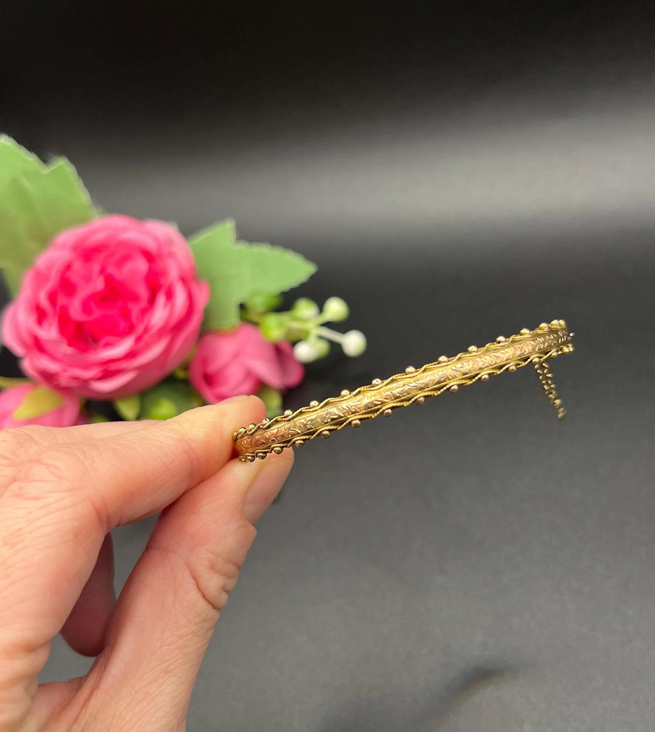 Antique 9ct Gold Hinged Bangle, Hallmarked Birmingham 1894