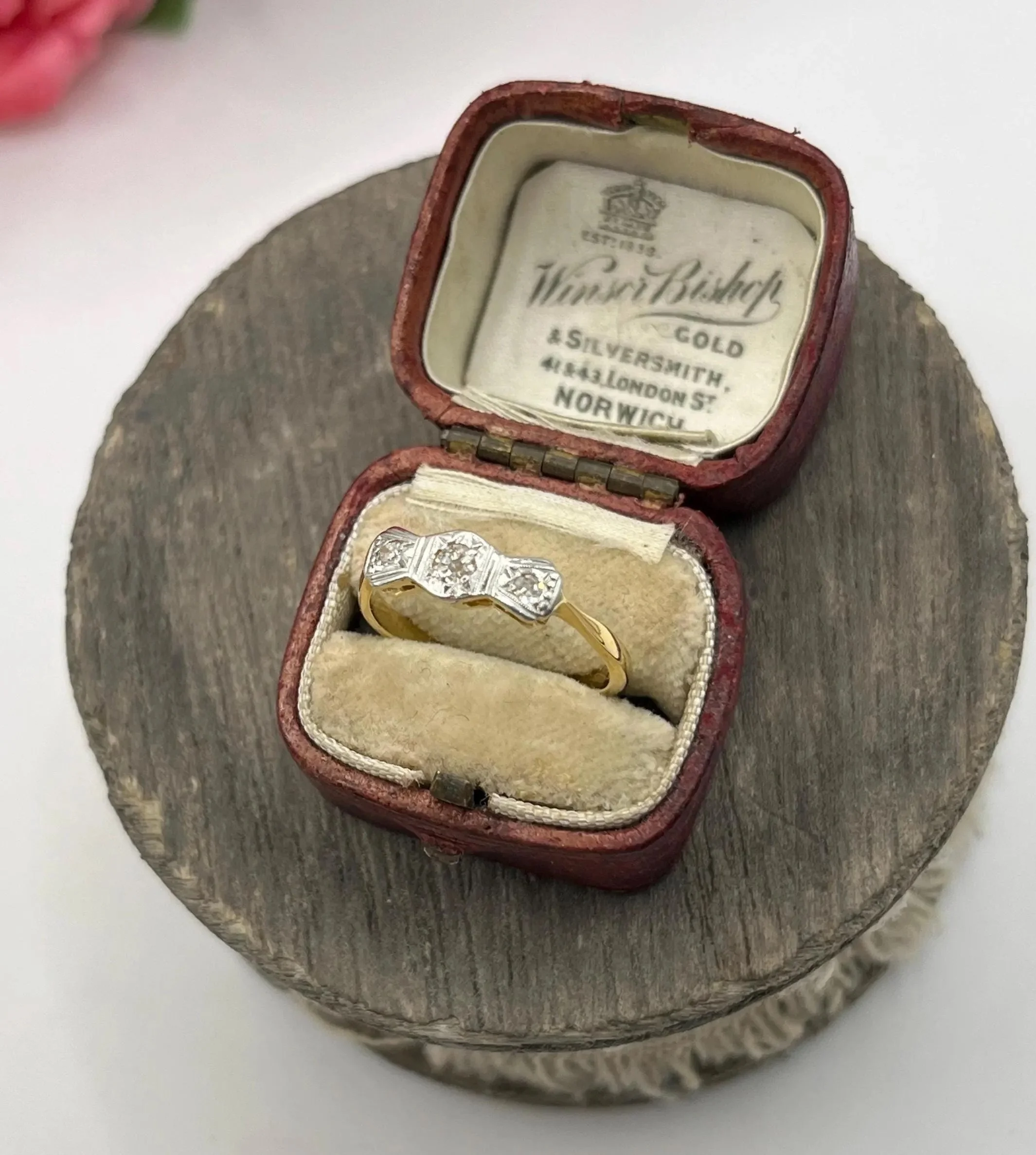 Antique 18ct Gold, Diamond Three Stone Ring, Trilogy Ring