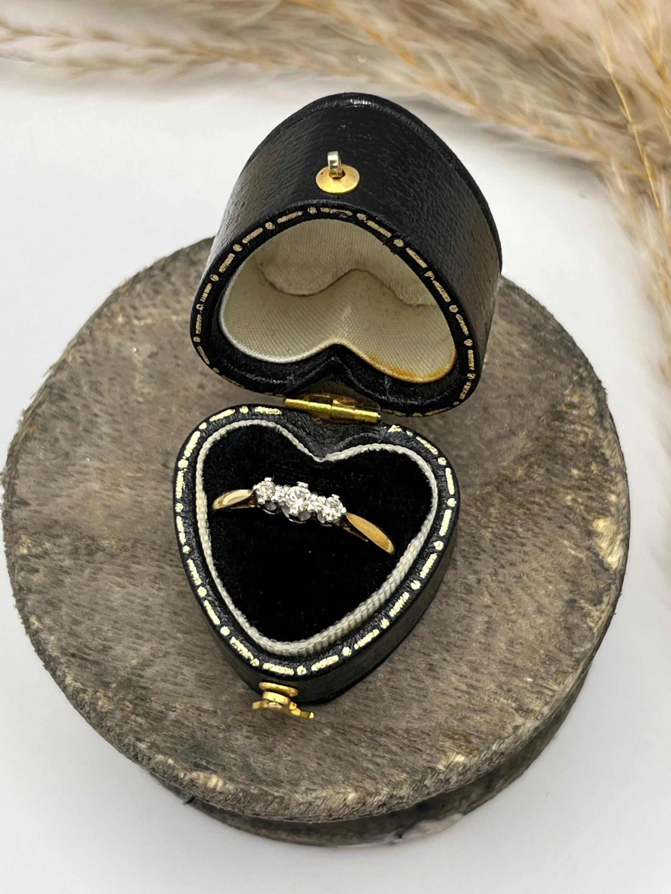 Preloved 18ct Yellow Gold, 3 Stone Brilliant Cut Diamond Ring, Trilogy Ring