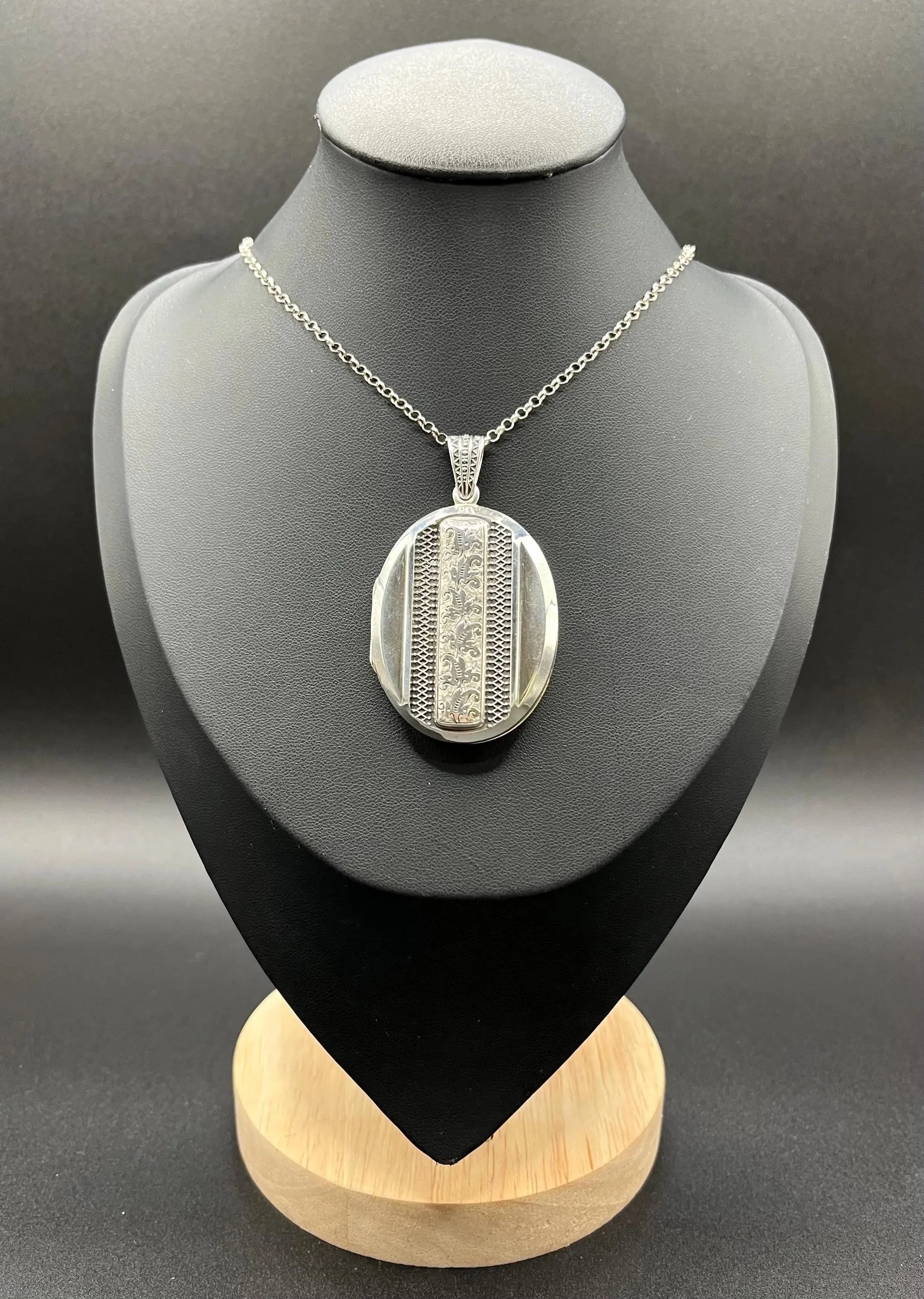 Antique Silver Oval Locket, Circa 1910