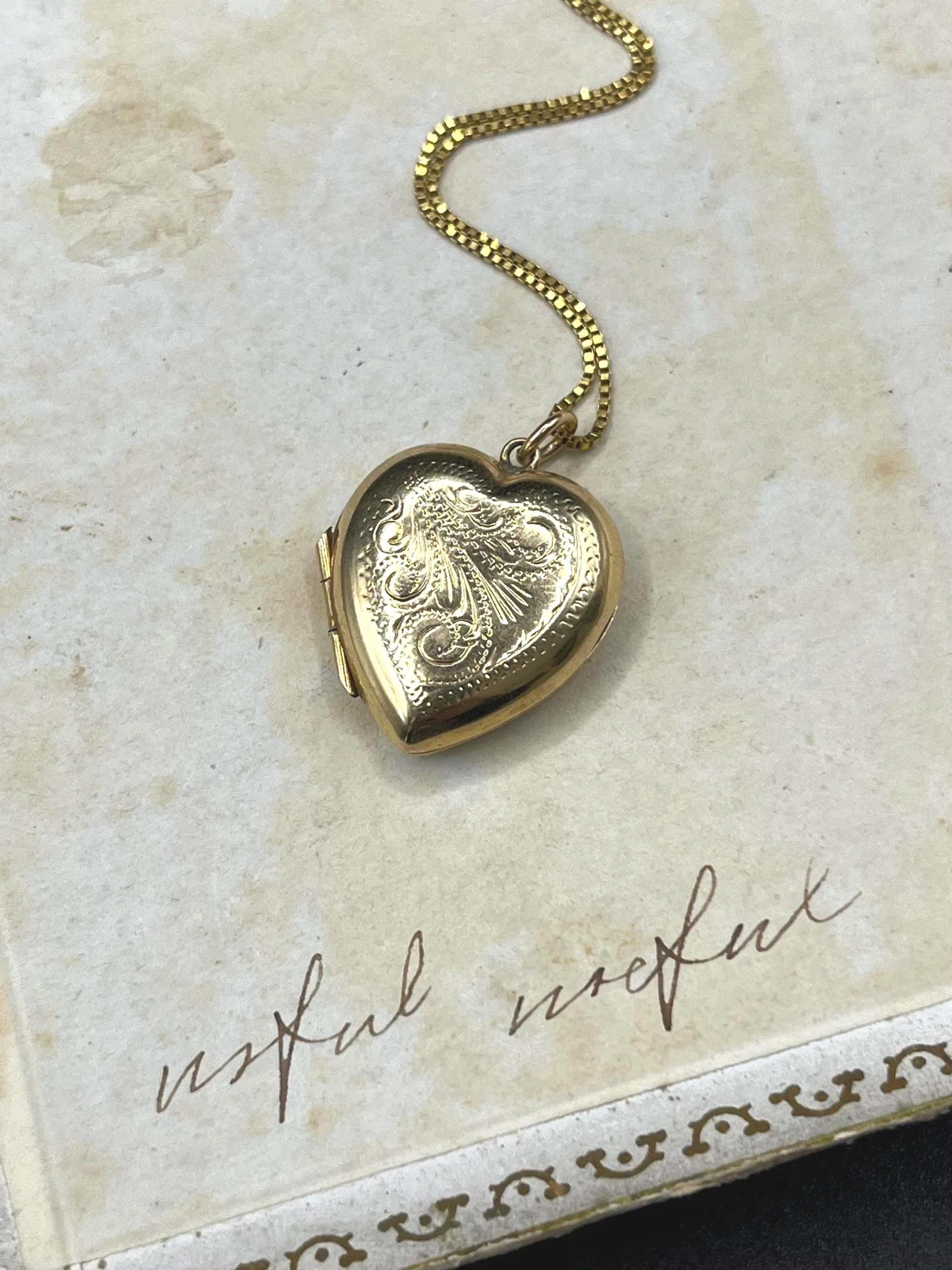 Vintage 9ct Gold Heart Locket, Circa 1970s