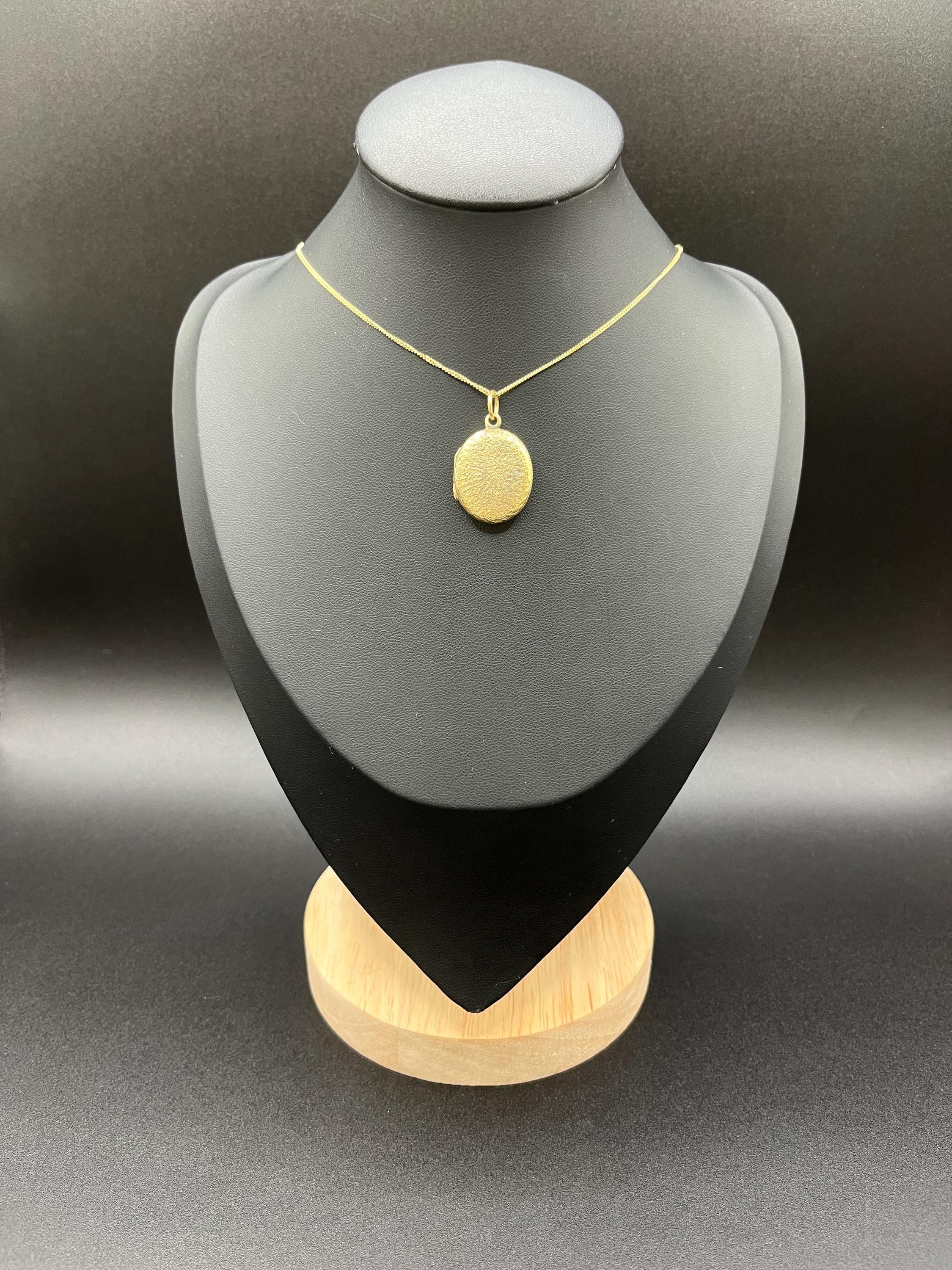 Antique 9ct Yellow Gold, Victorian  Engraved Oval Locket, Circa 1880