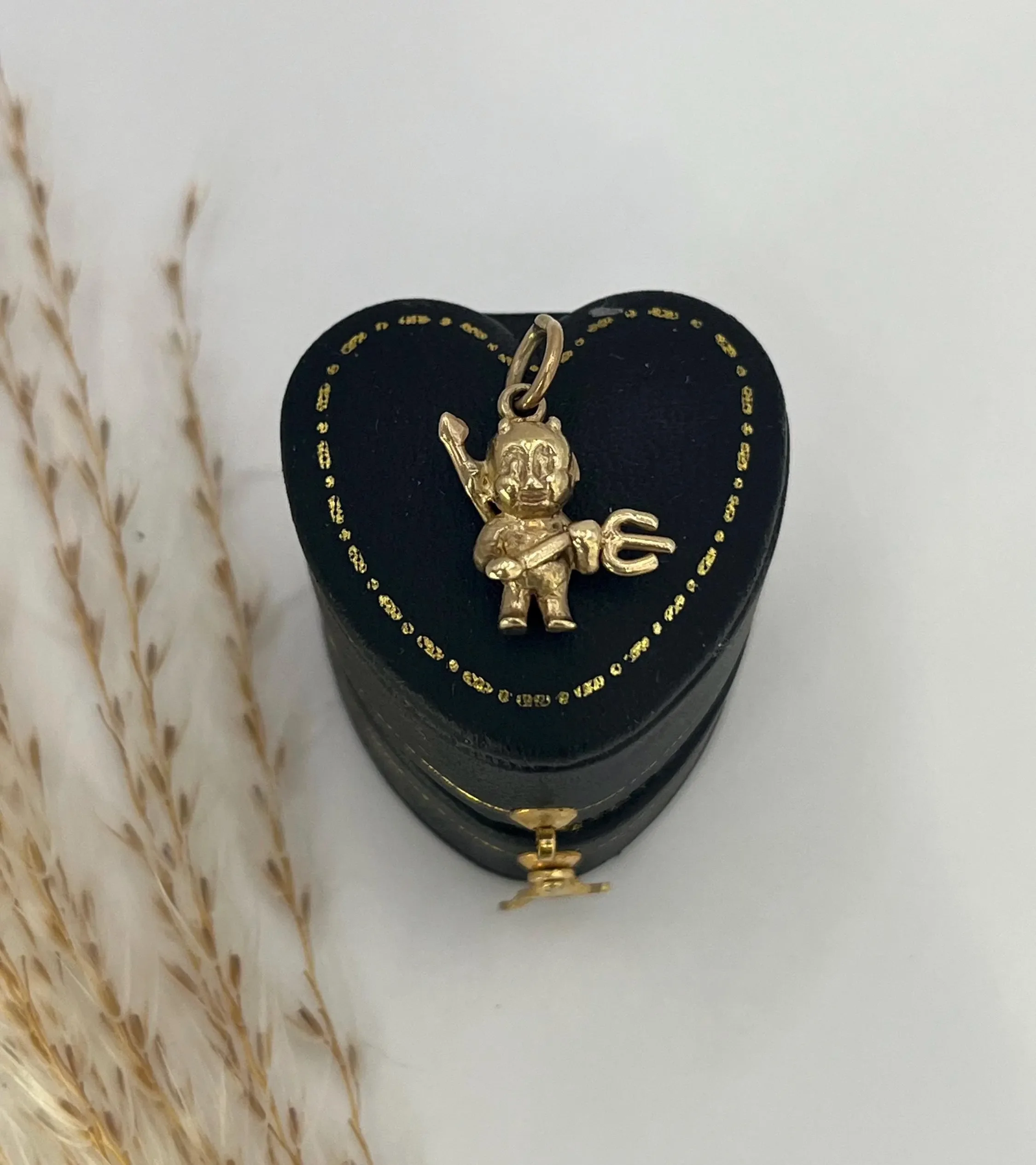 Vintage 9ct Gold, 1980s Devil Pendant Charm
