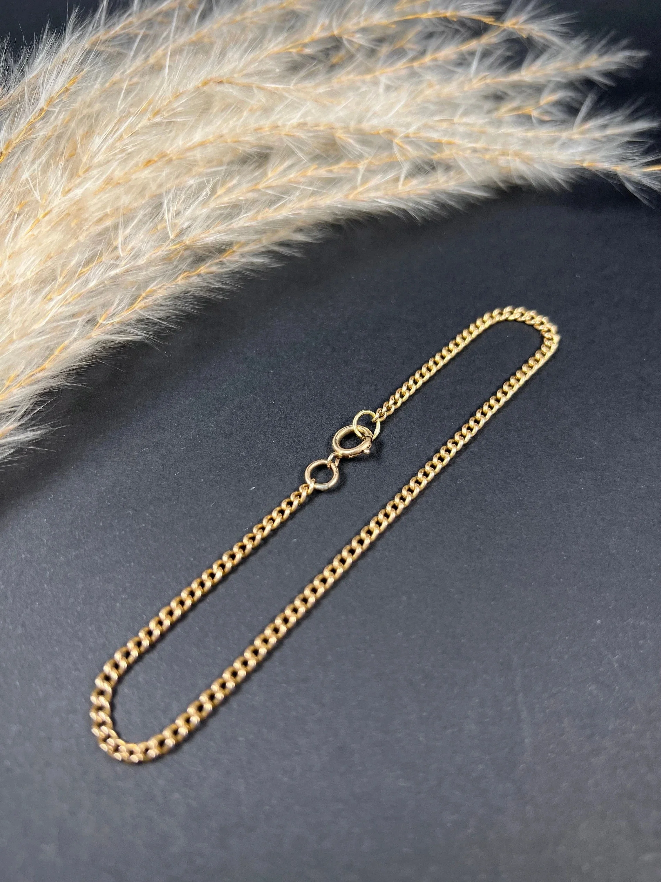 Antique 15ct Yellow Gold, Victorian Curb Link Bracelet with Bolt Ring Clasp