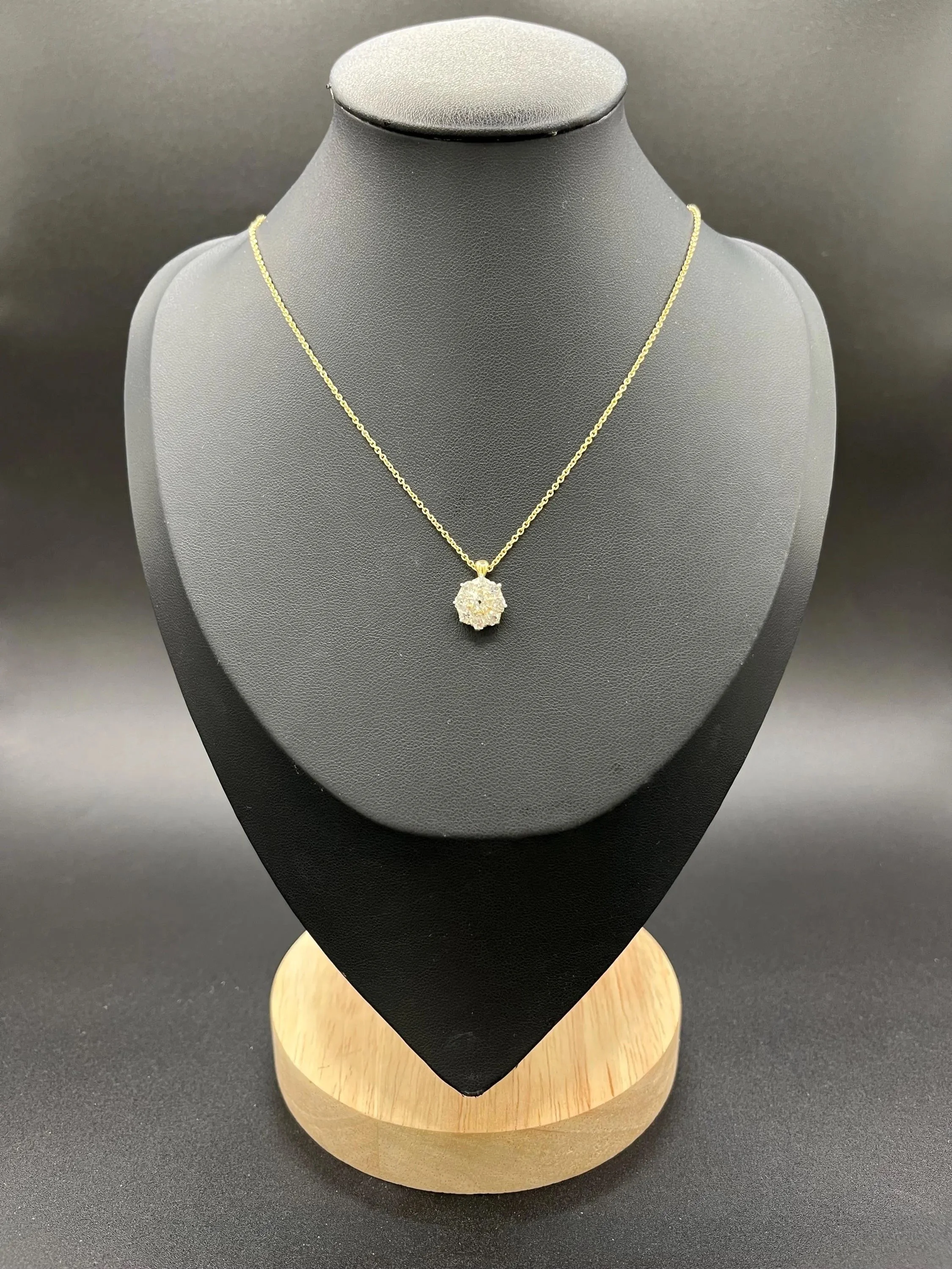 Antique Diamond Cluster 0.95ct 18ct Gold Pendant on 9ct Gold Chain Necklace