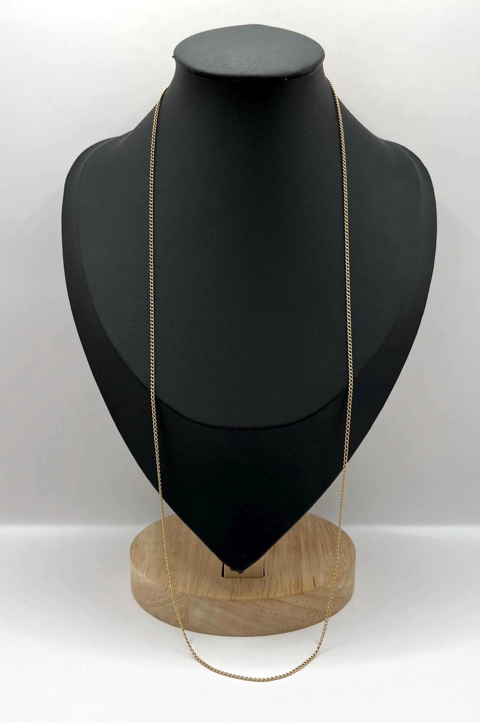 Vintage 9ct Yellow Gold Curb Link Chain, 24 Inch, Circa 1980s
