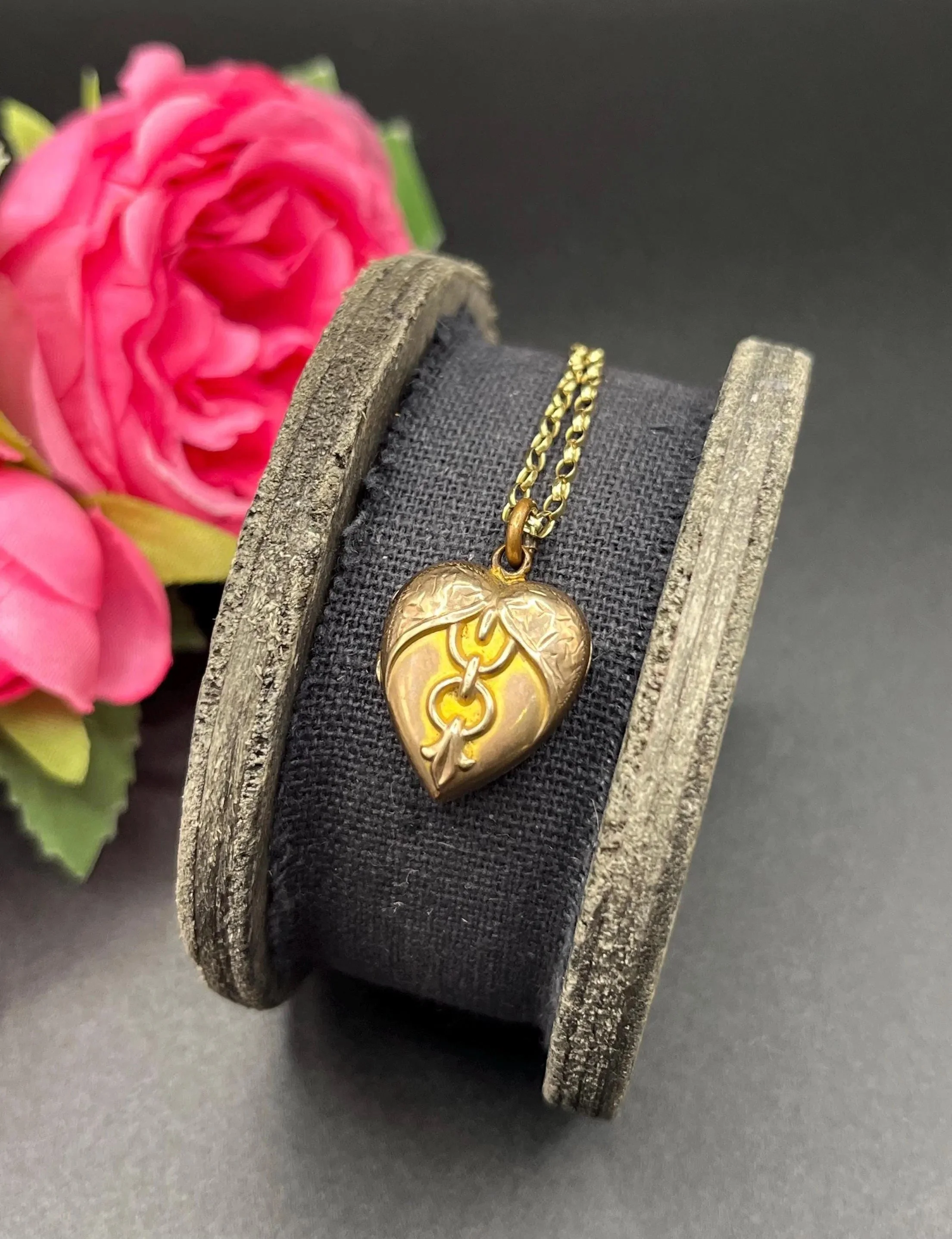Antique 9ct Rose Gold Heart Locket, Circa 1910