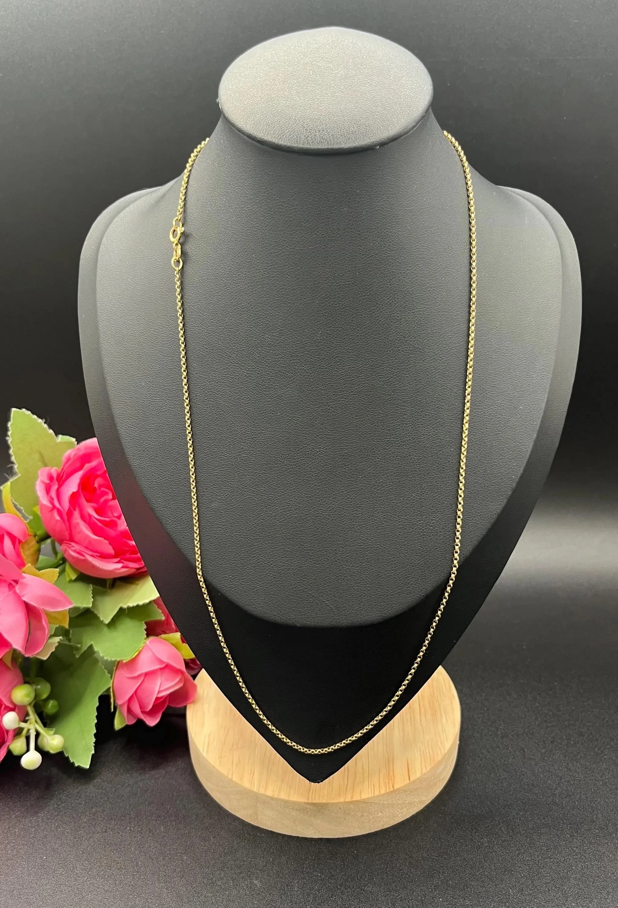 Vintage 9ct Yellow Gold Belcher Chain 20 Inch Necklace