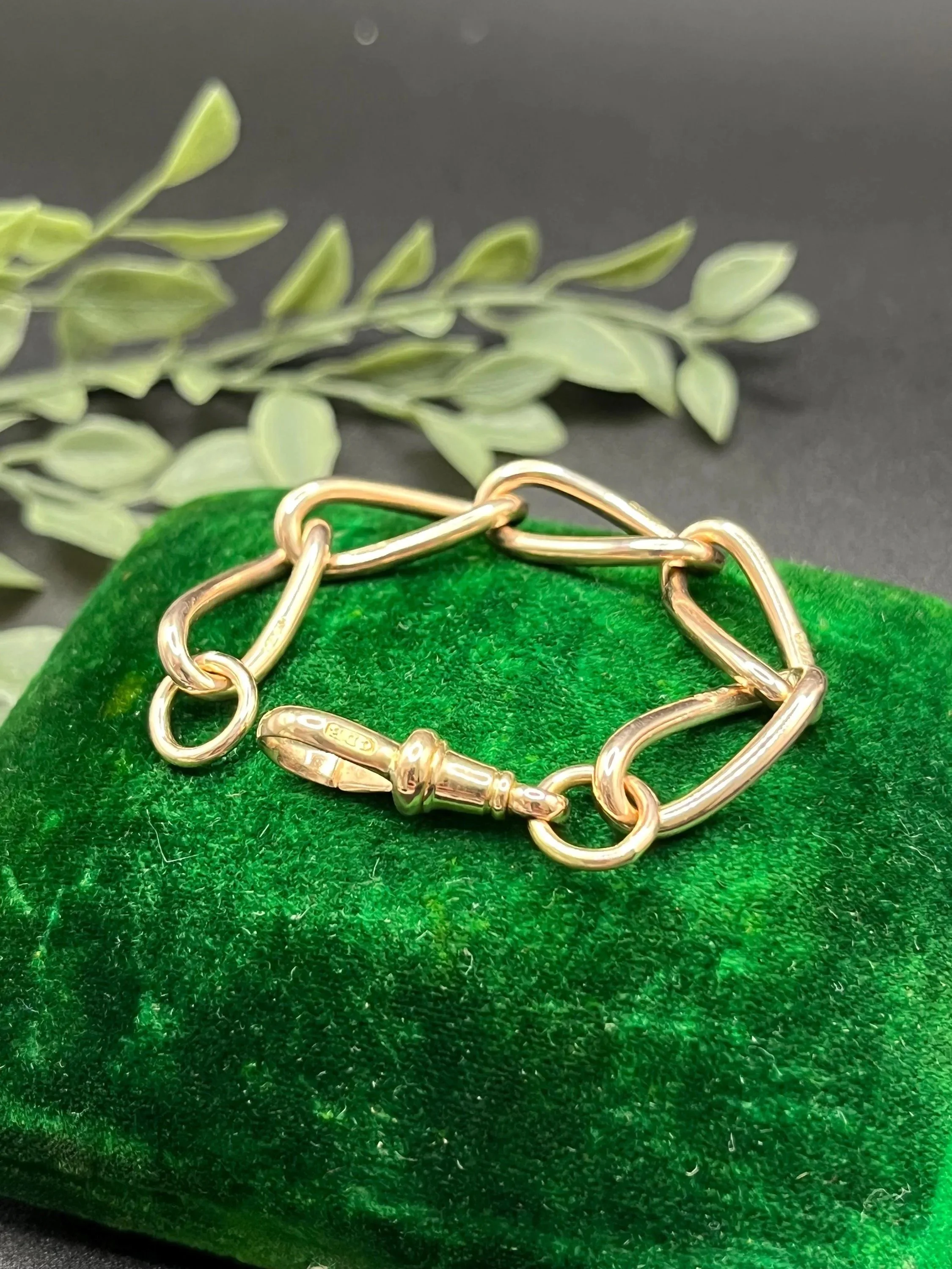 Antique 9ct Gold Victorian Link Chain Extender with Dog Clip Clasp