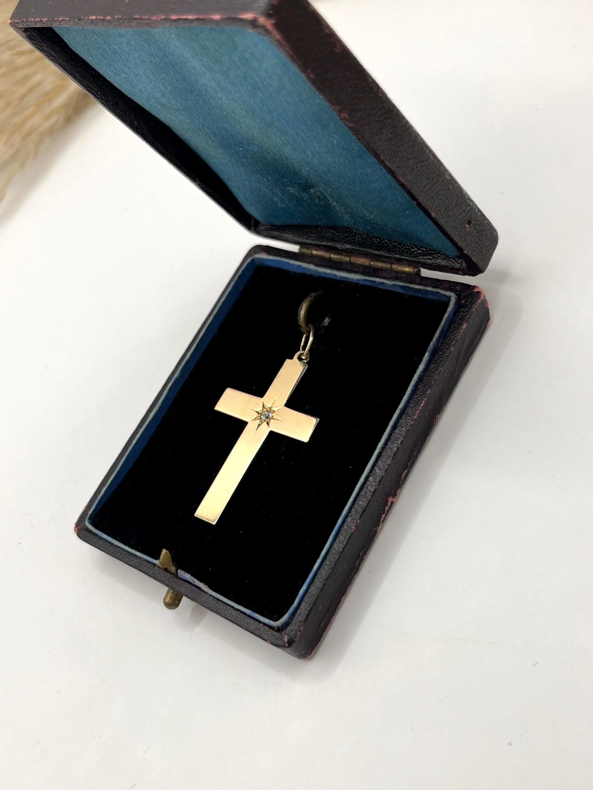 Vintage 15ct Yellow Gold Hallmarked Birmingham 1900, Cross Pendant, Religious Jewellery