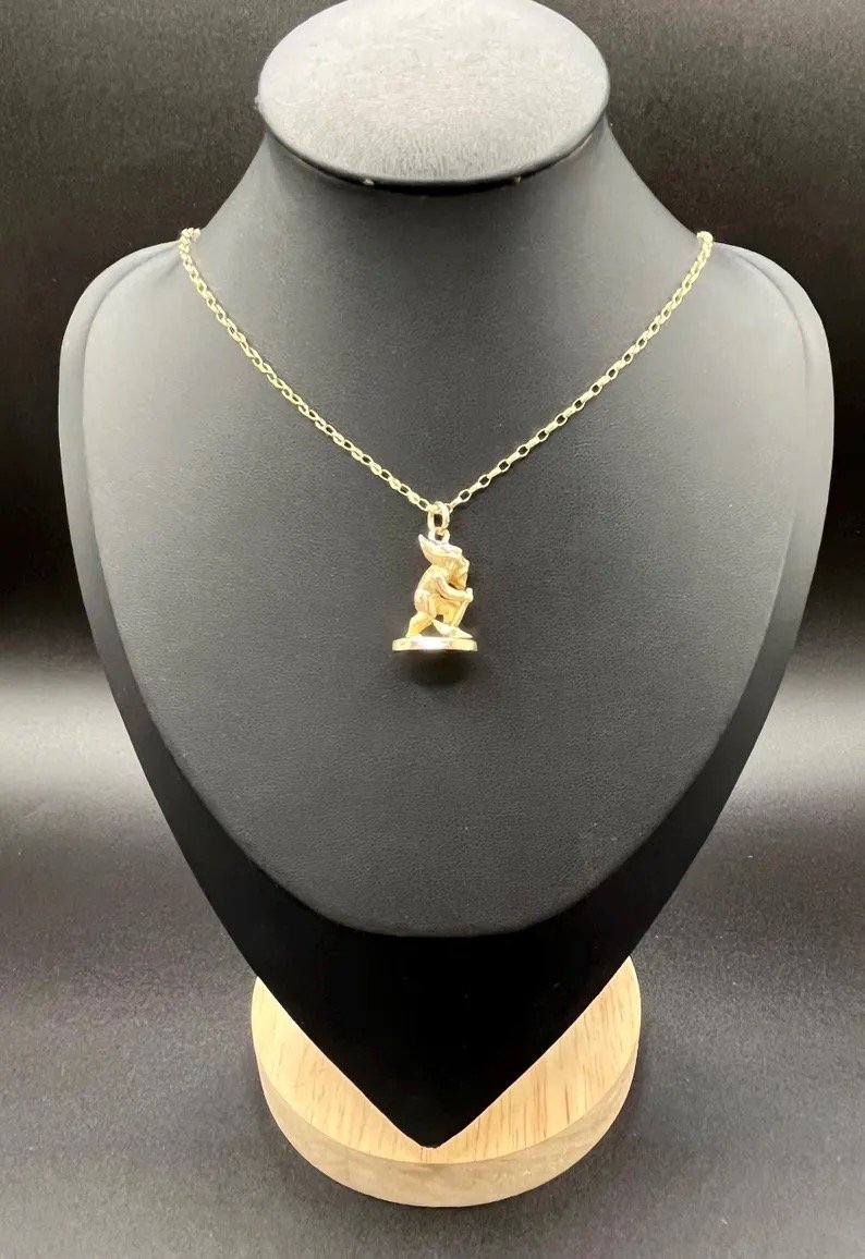 Antique 9ct Gold Gnome Fob Pendant, Circa 1920
