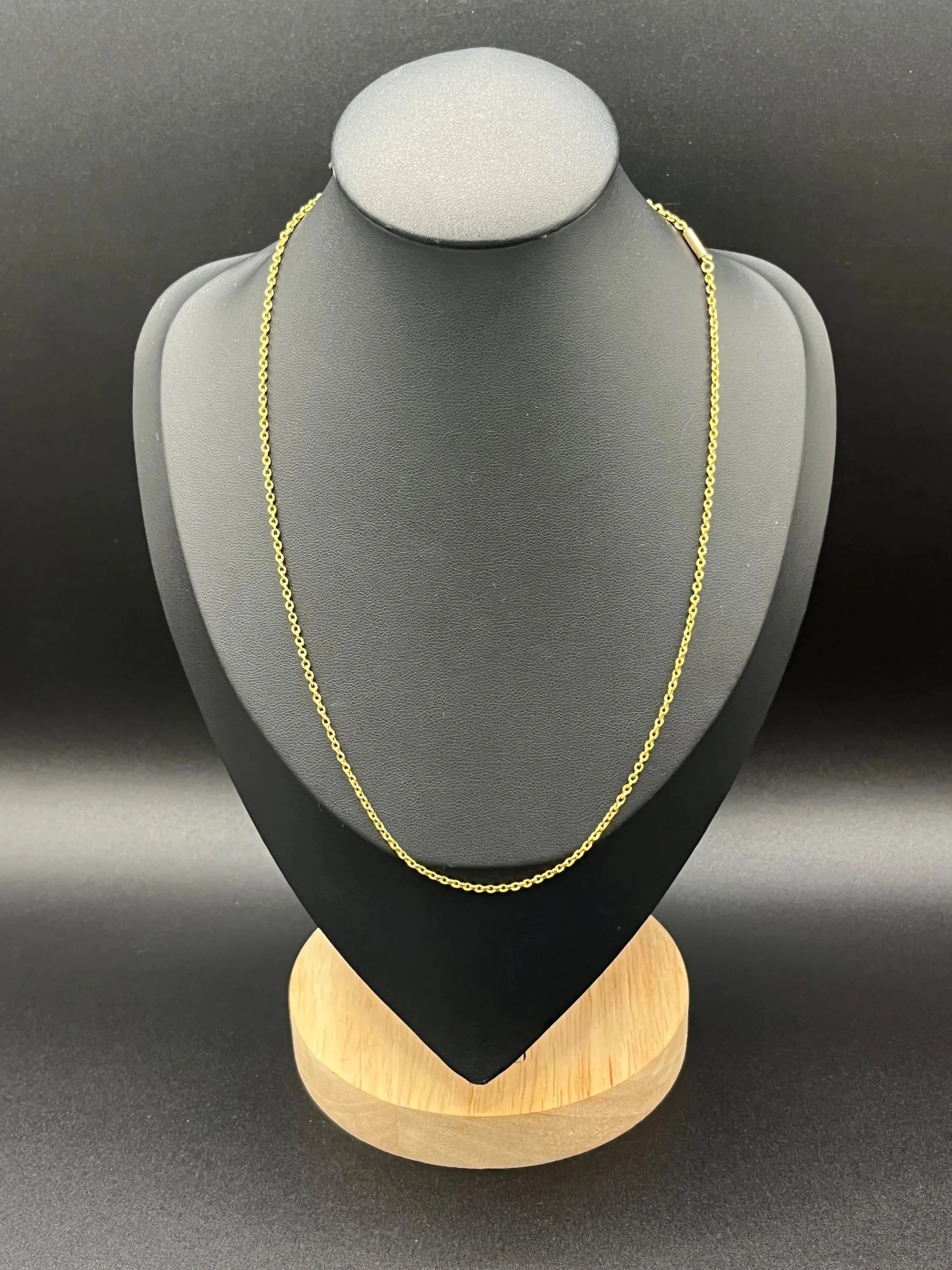 Antique 15ct Gold Belcher Chain: Edwardian Link Necklace, 17.5inches