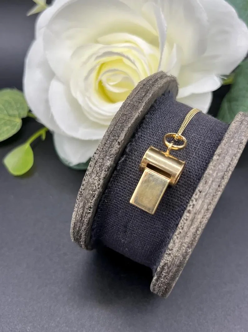 Vintage 18ct Gold, Working Whistle Pendant, Necklace Charm, Bracelet Charm