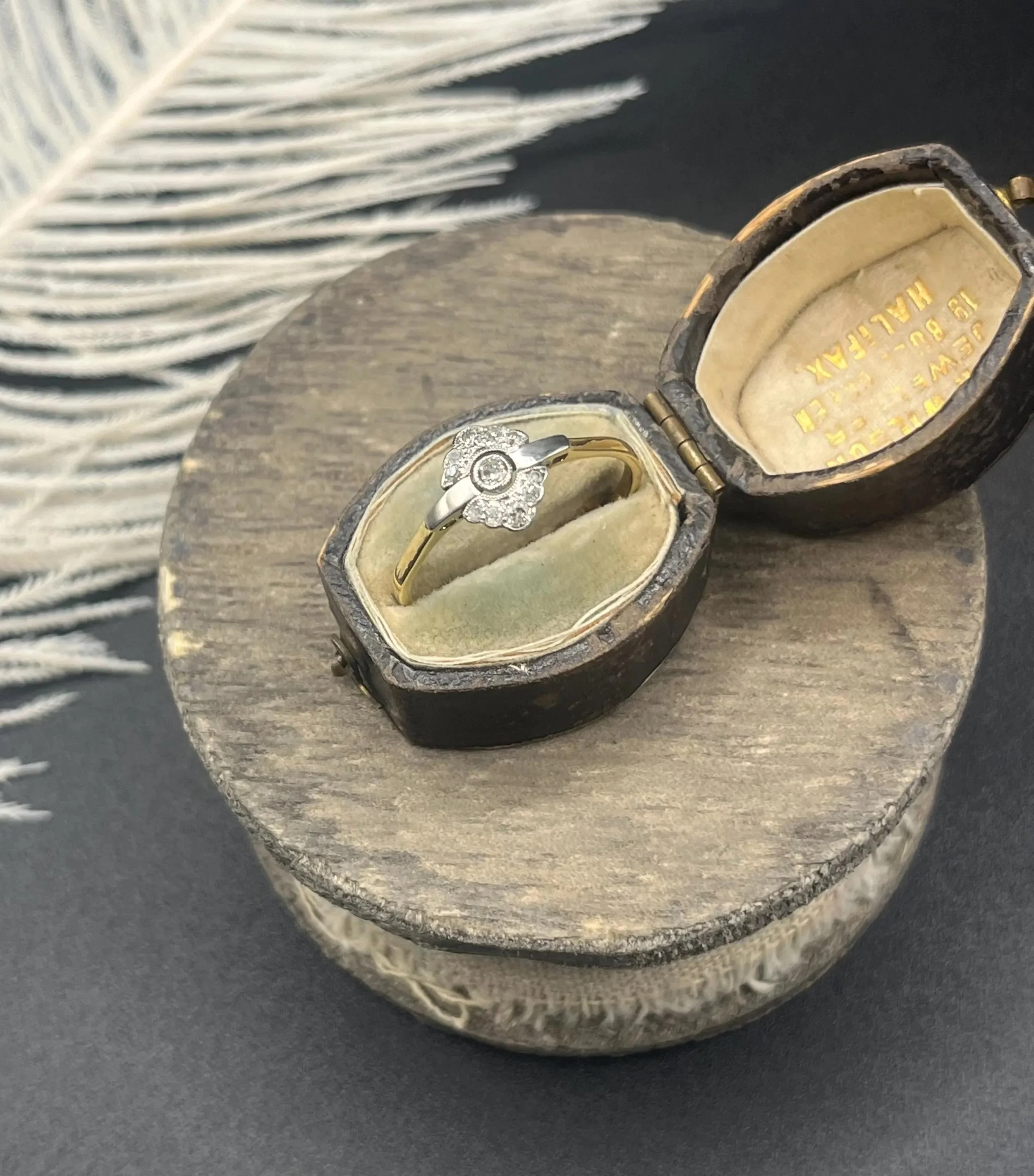 Antique 18ct Yellow Gold & Platinum, Diamond Ring, Circa 1920