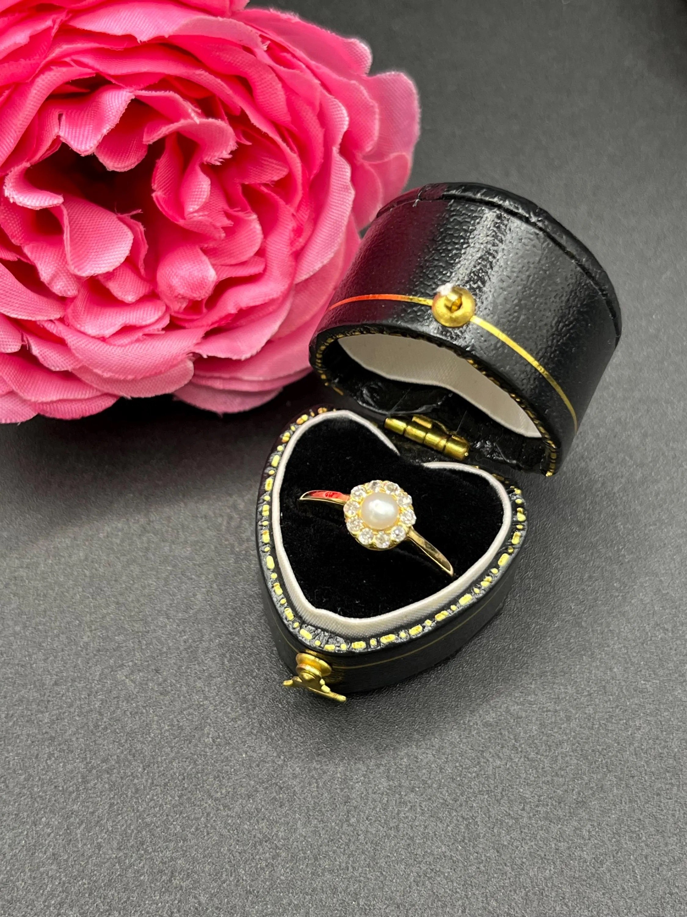 Antique 18ct Yellow Gold, Edwardian Pearl & Diamond Daisy Cluster Ring