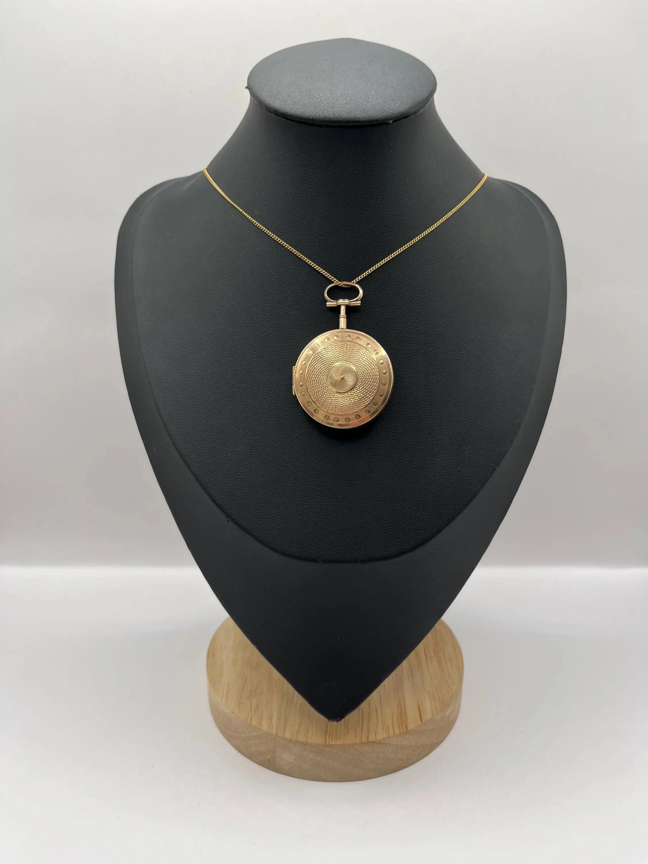 Antique 9ct Rose Gold, Edwardian Engraved Round Locket, Circa 1910